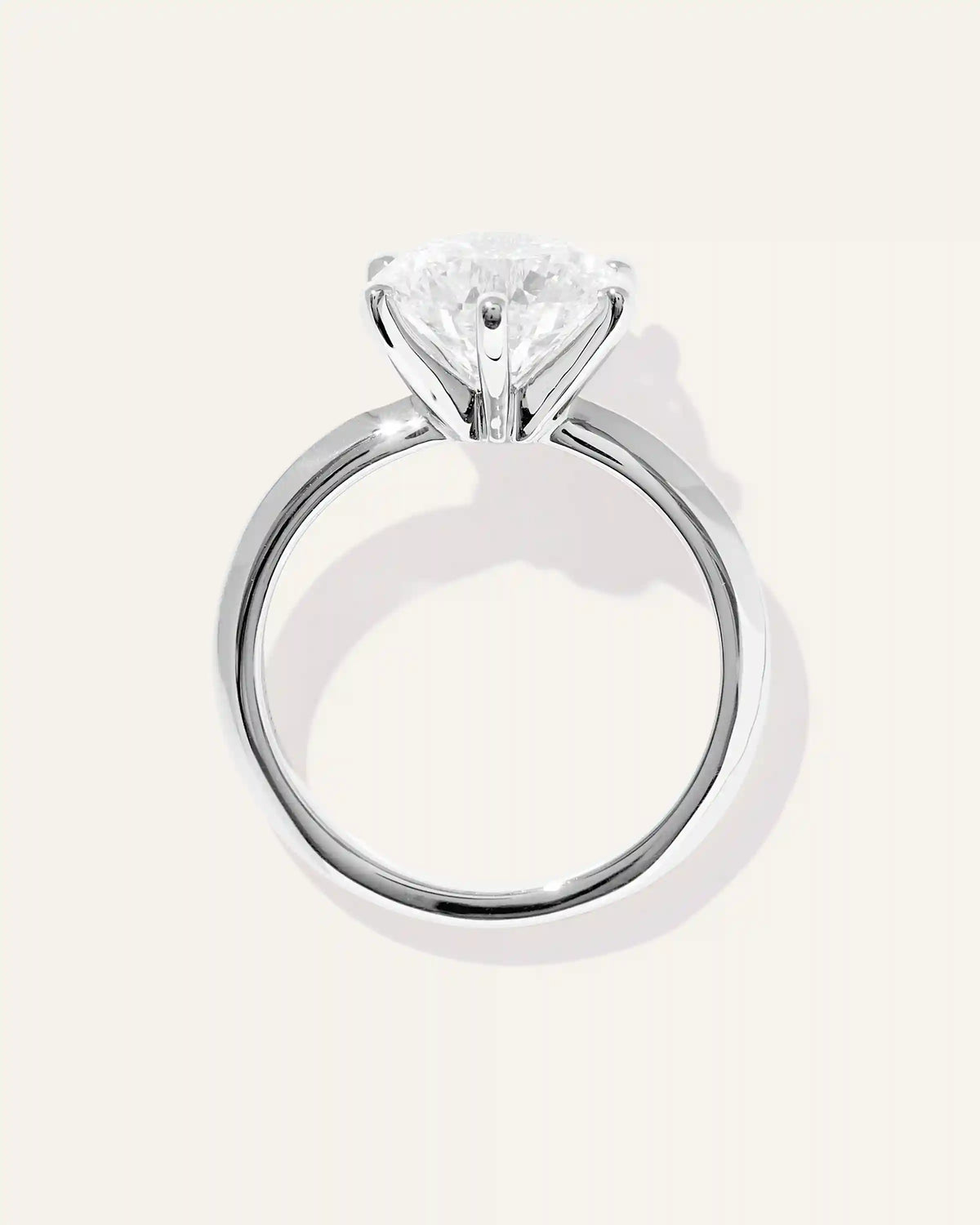 Lab Grown Diamond Round Six Prong Knife Edge Engagement Ring - 3ct