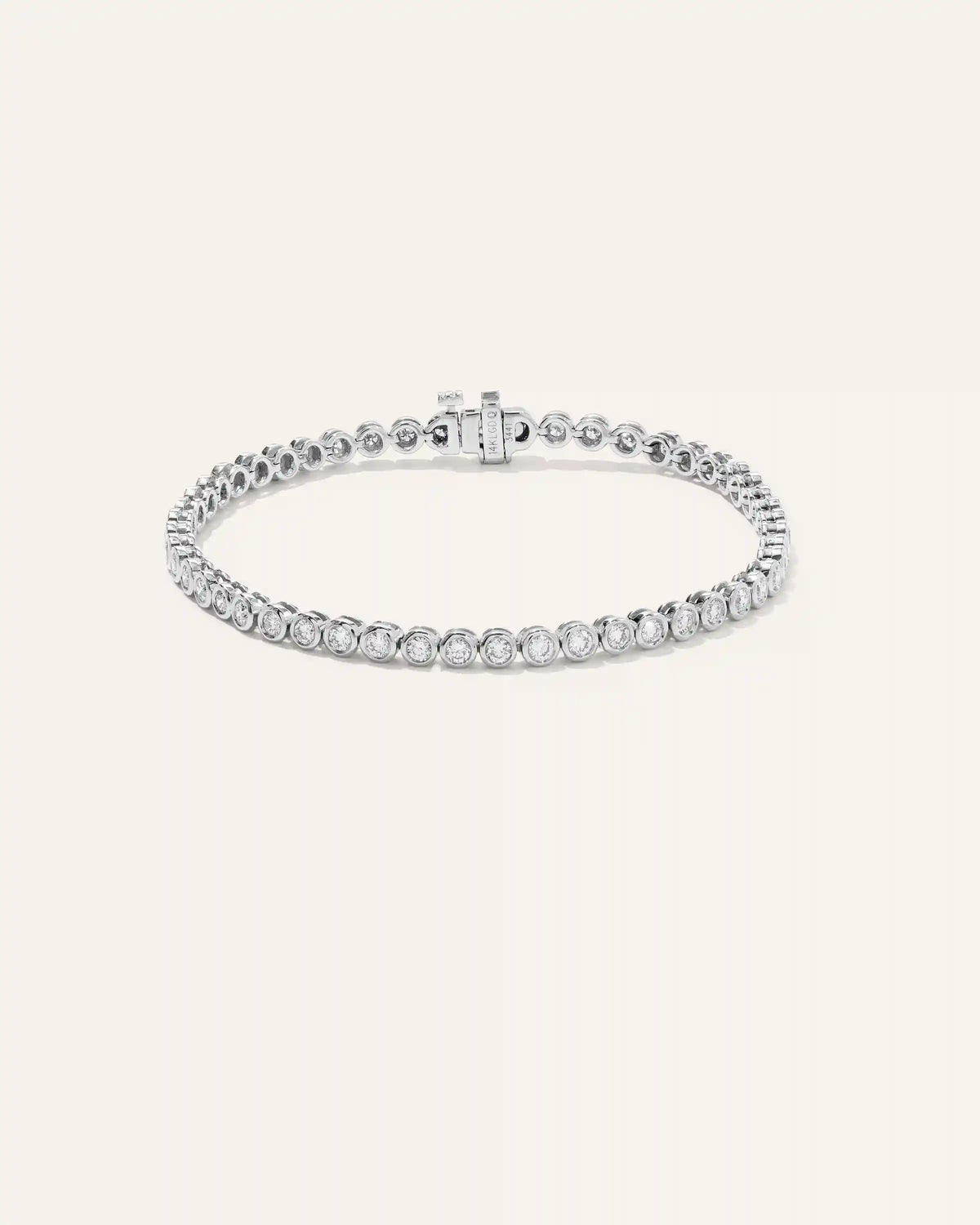 14K Gold Lab Grown Diamond Bezel Set Tennis Bracelet - 2ctw