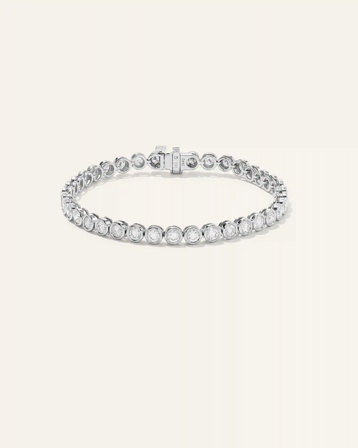 14K Gold Lab Grown Diamond Bezel Set Tennis Bracelet - 4ctw