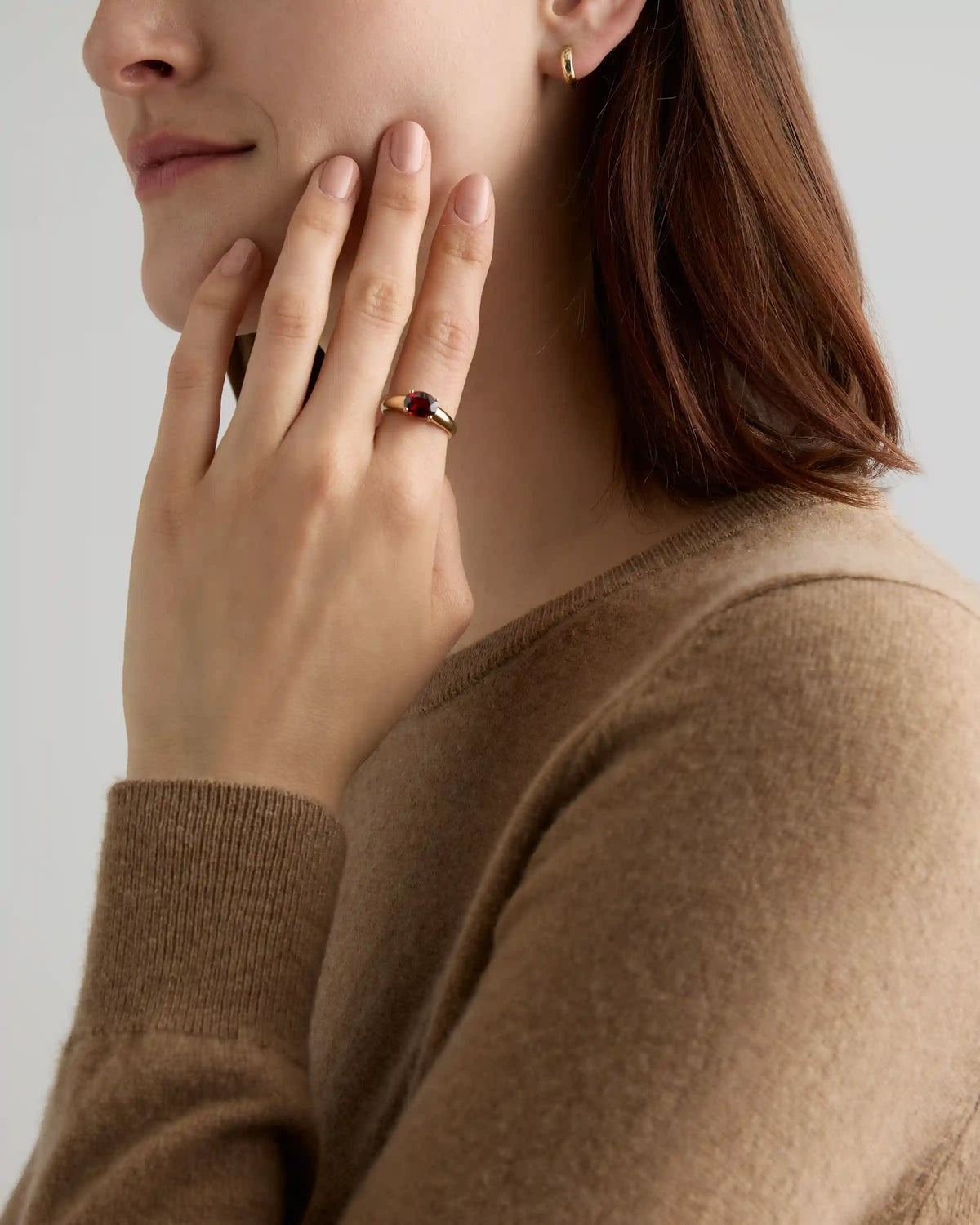 14K Gold Gemstone Vintage Inspired Ring