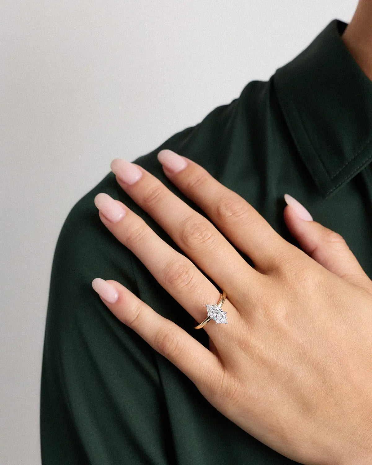 Lab Grown Diamond Marquise Comfort Fit Engagement Ring - 1.5ct