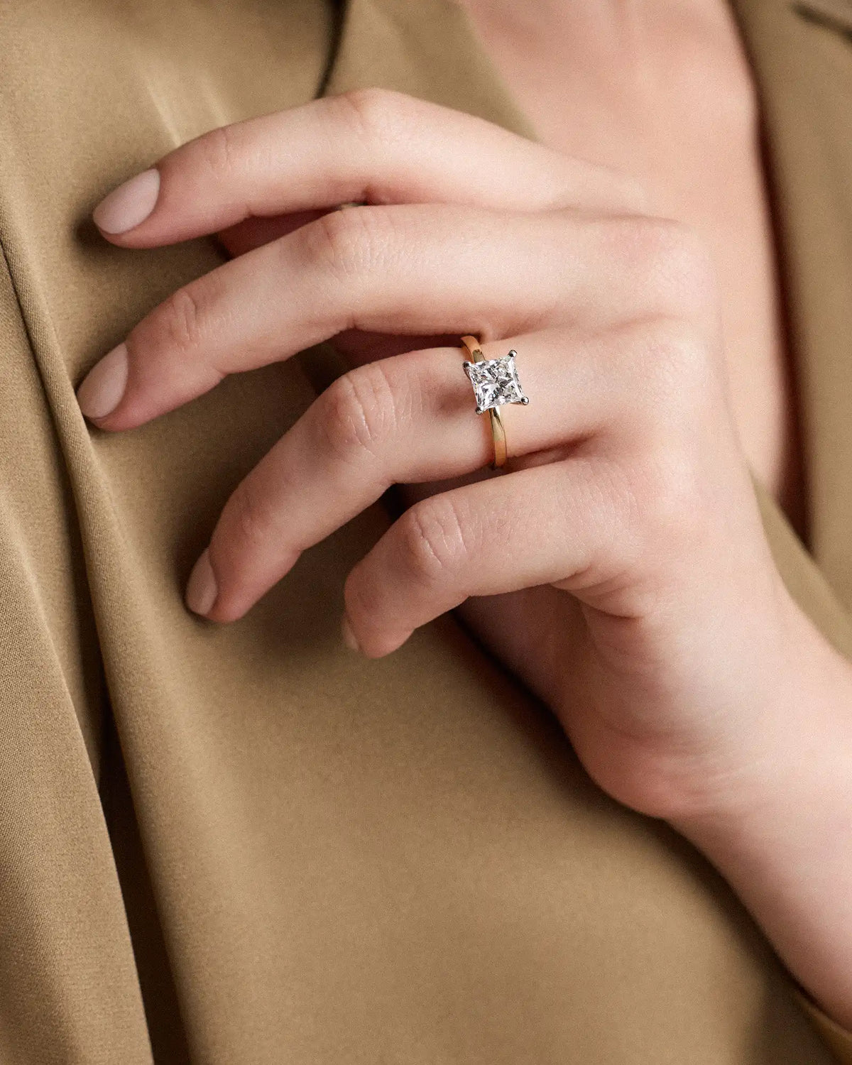 Lab Grown Diamond Princess Comfort Fit Engagement Ring - 2ct