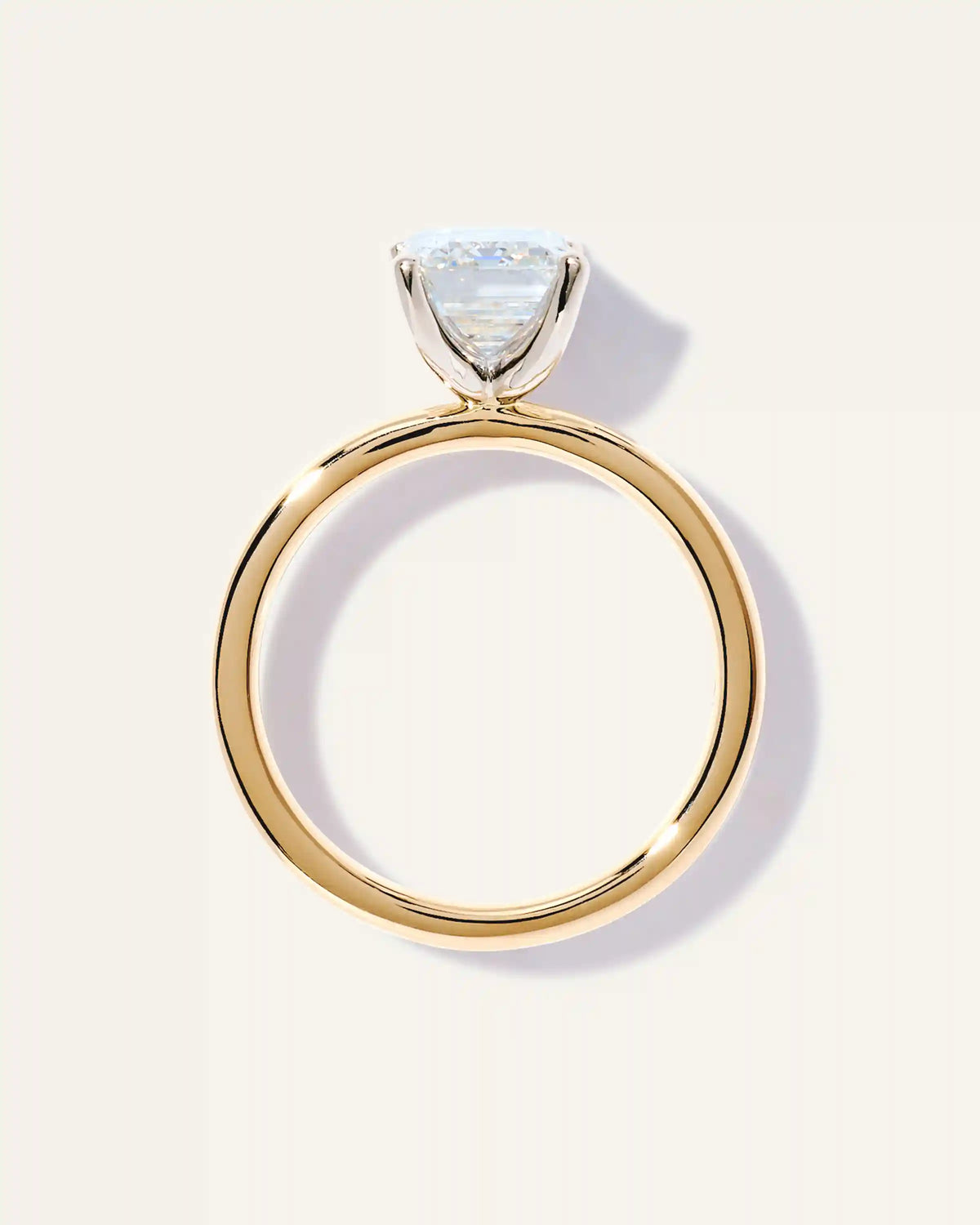 Lab Grown Diamond Emerald Comfort Fit Engagement Ring - 2.5ct