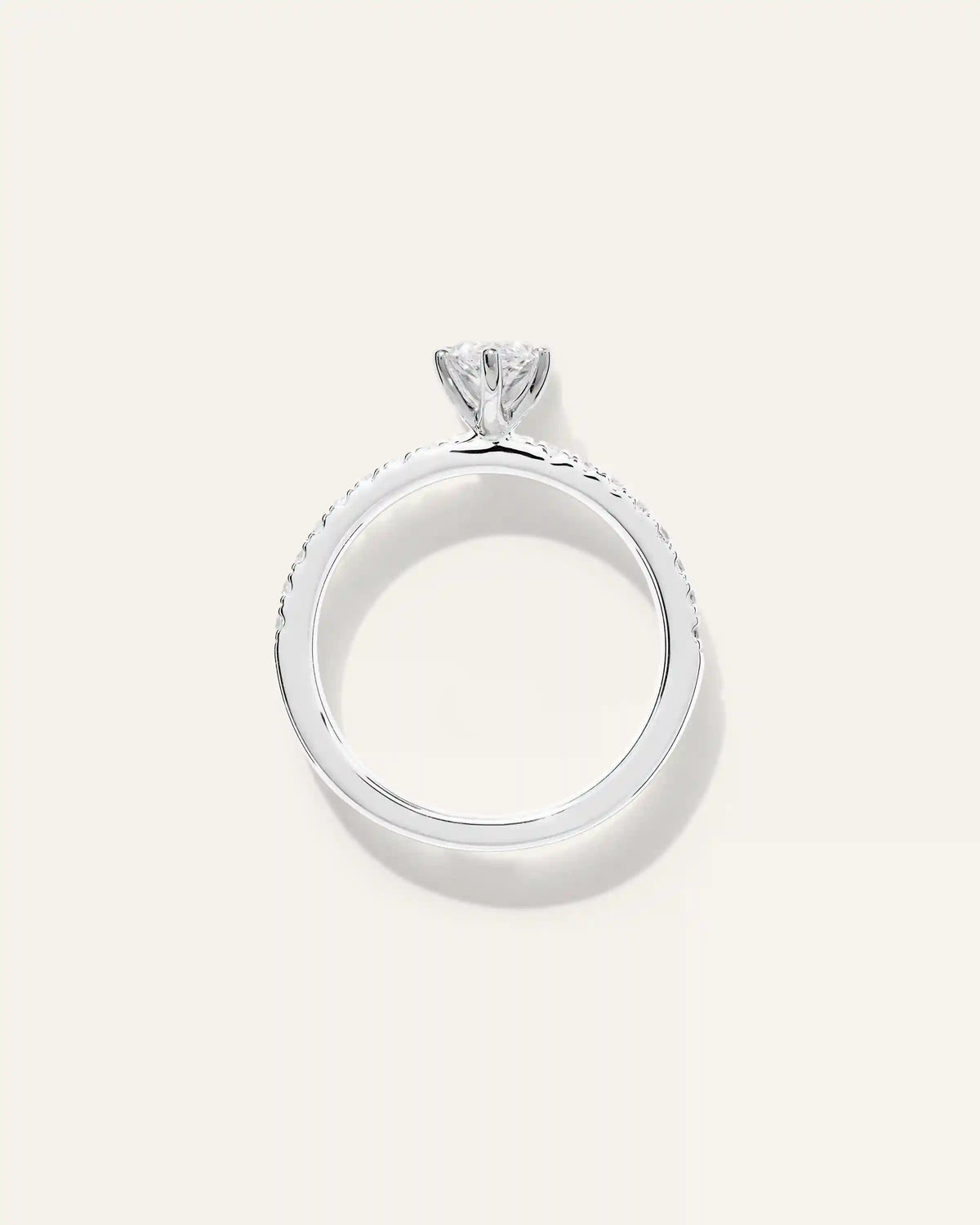Lab Grown Diamond Marquise Petite Pave Engagement Ring - 1ct
