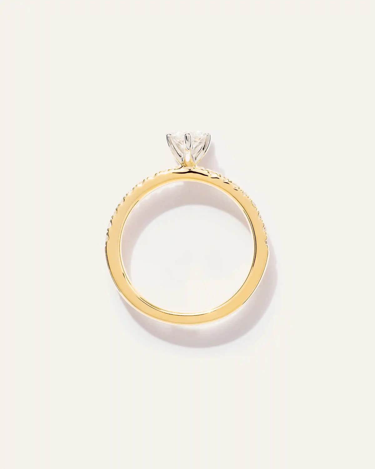 Lab Grown Diamond Marquise Petite Pave Engagement Ring - 1ct