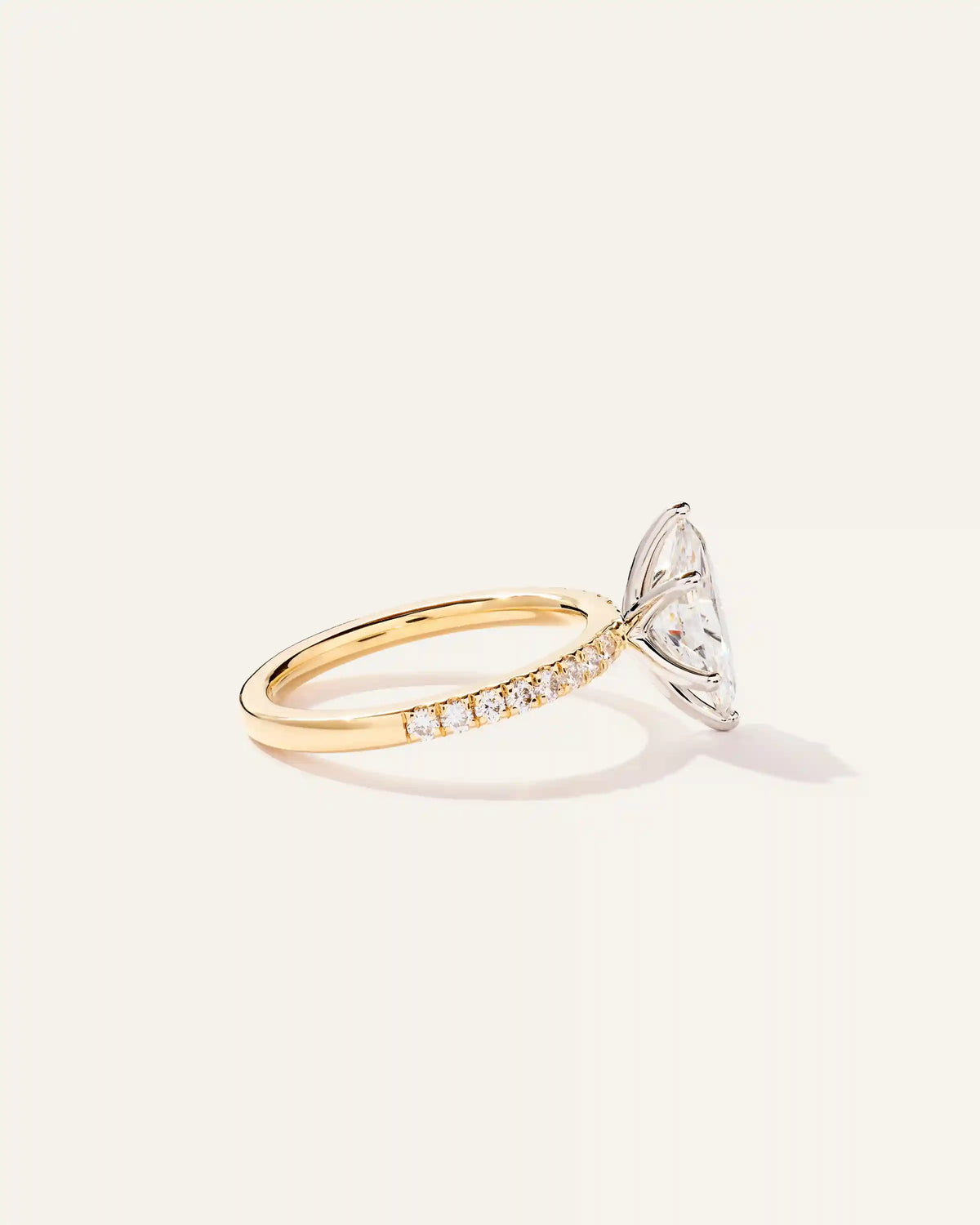 Lab Grown Diamond Marquise Petite Pave Engagement Ring - 1.5ct