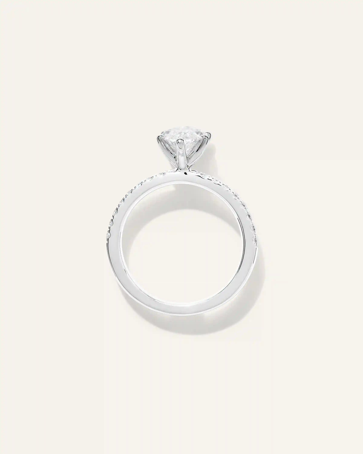 Lab Grown Diamond Marquise Petite Pave Engagement Ring - 2ct