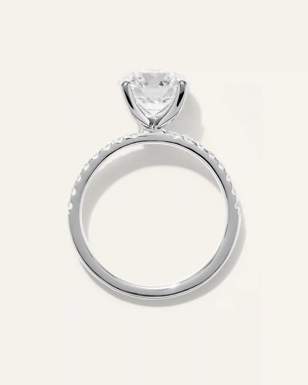 Lab Grown Diamond Round Petite Pave Engagement Ring - 2.5ct