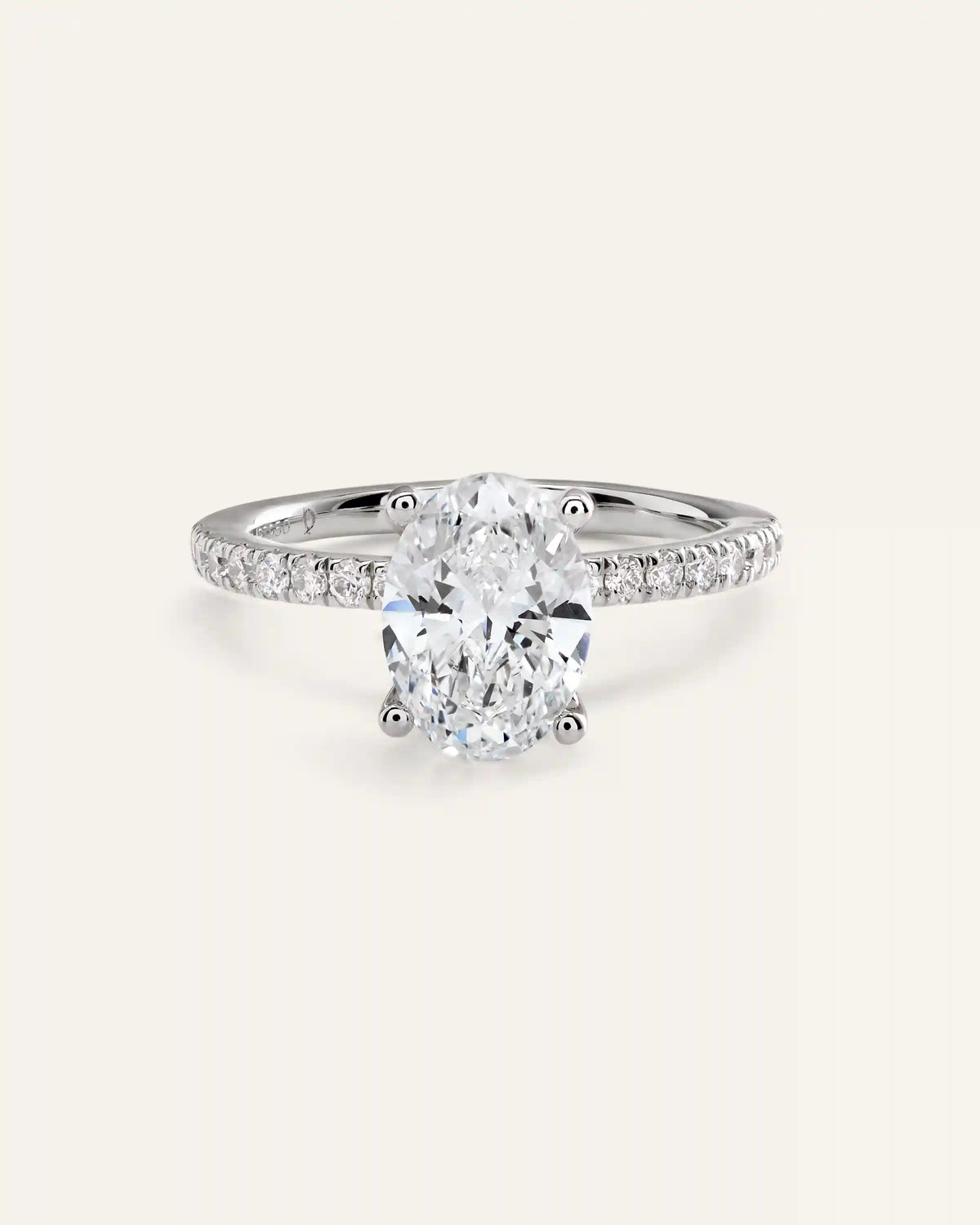 Lab Grown Diamond Oval Petite Pave Engagement Ring - 2.5ct