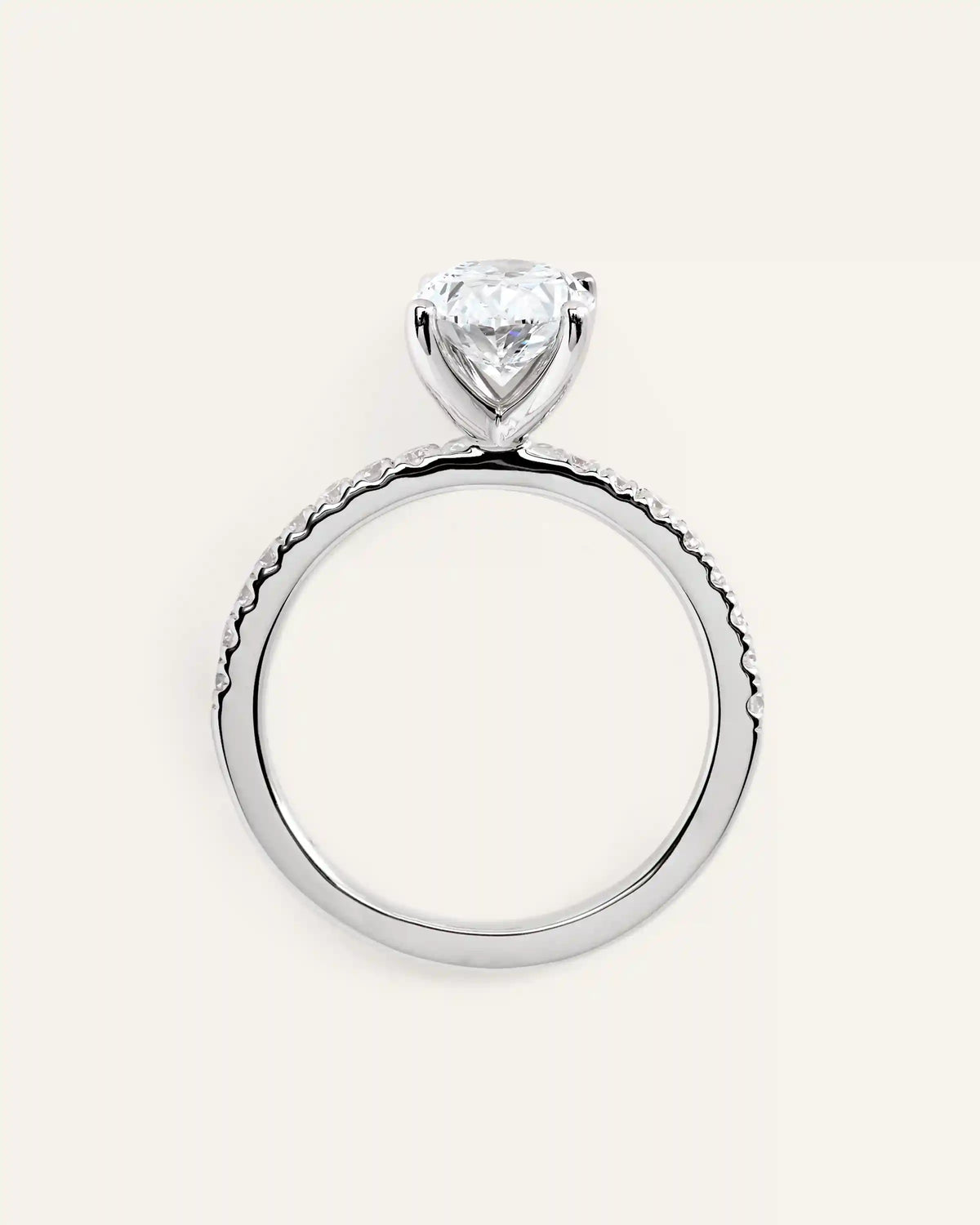 Lab Grown Diamond Oval Petite Pave Engagement Ring - 2.5ct