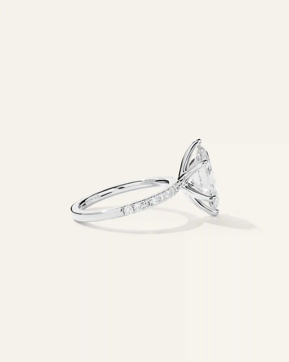 Lab Grown Diamond Marquise Petite Pave Engagement Ring - 2.5ct