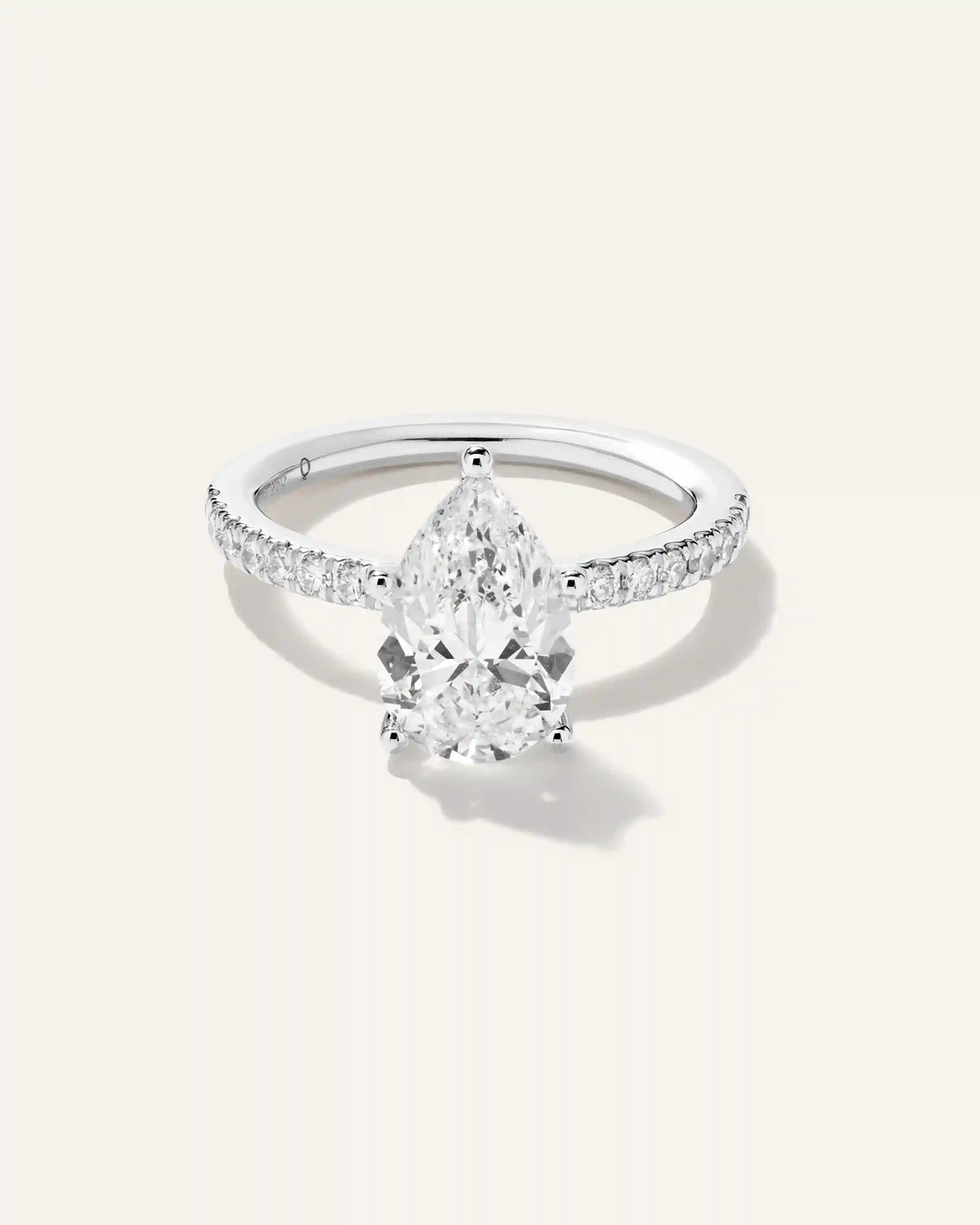 Lab Grown Diamond Pear Petite Pave Engagement Ring - 2.5ct