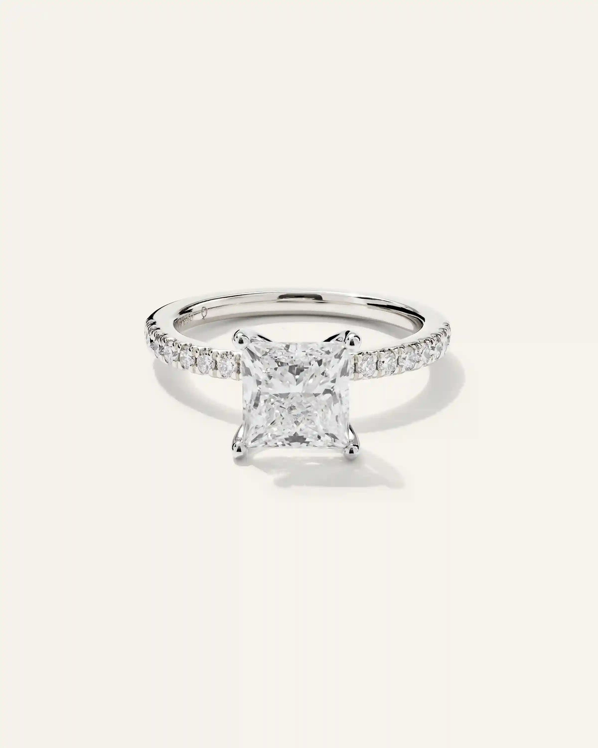 Lab Grown Diamond Princess Petite Pave Engagement Ring - 2.5ct