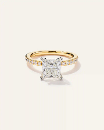 Lab Grown Diamond Princess Petite Pave Engagement Ring - 2.5ct