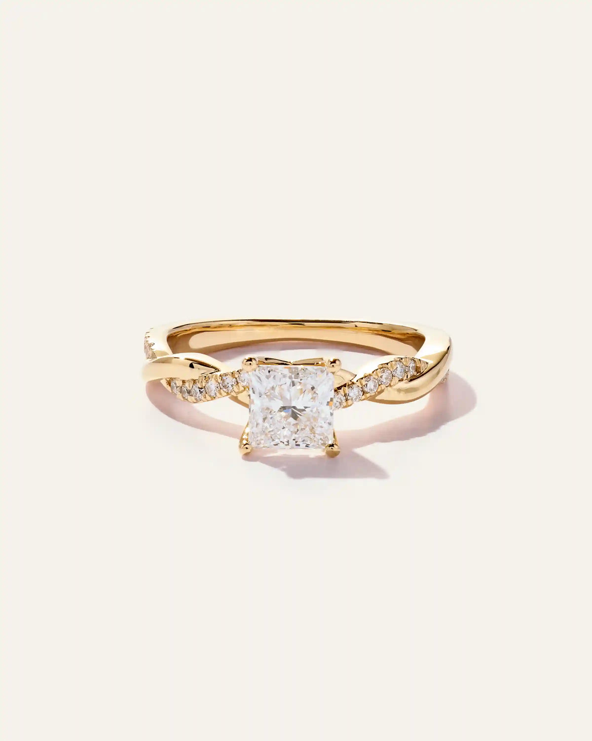 Lab Grown Diamond Princess Twisted Engagement Ring - 1ct