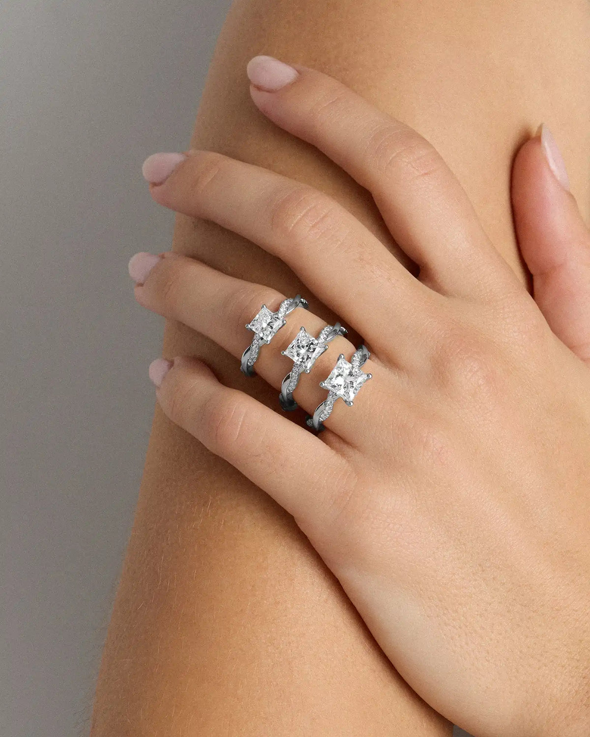 Lab Grown Diamond Princess Twisted Engagement Ring - 2ct