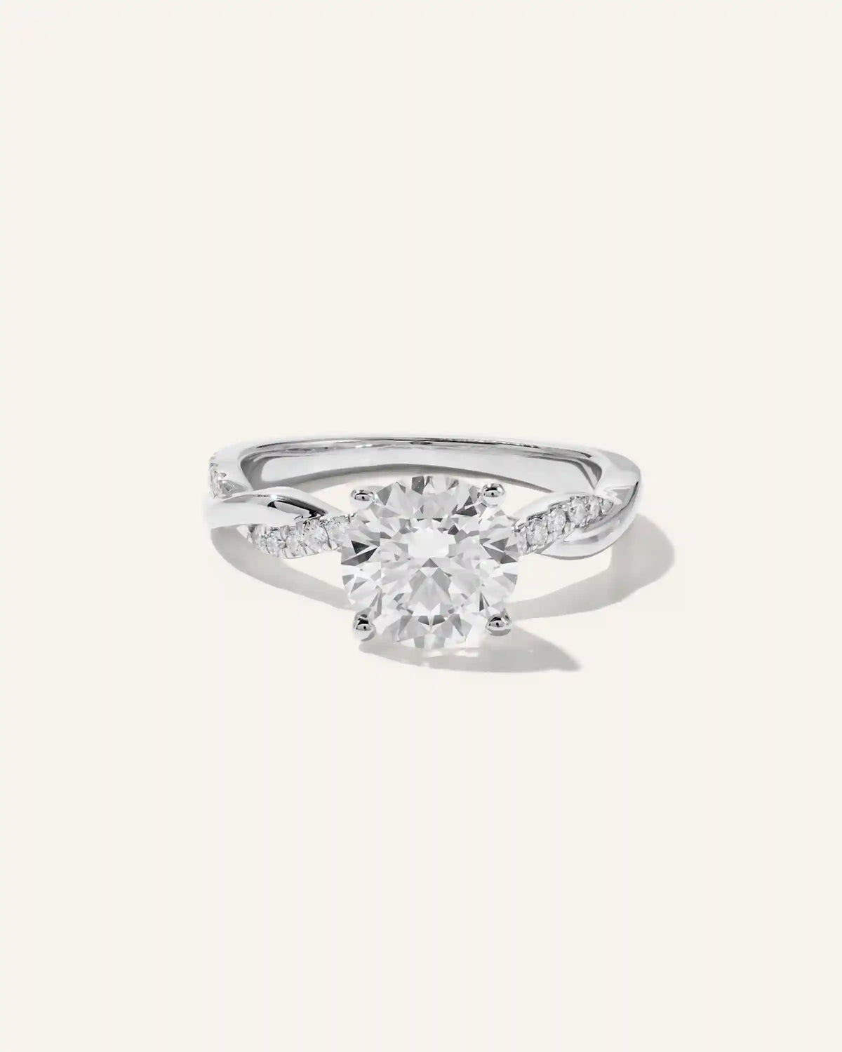 Lab Grown Diamond Round Twisted Engagement Ring - 2ct
