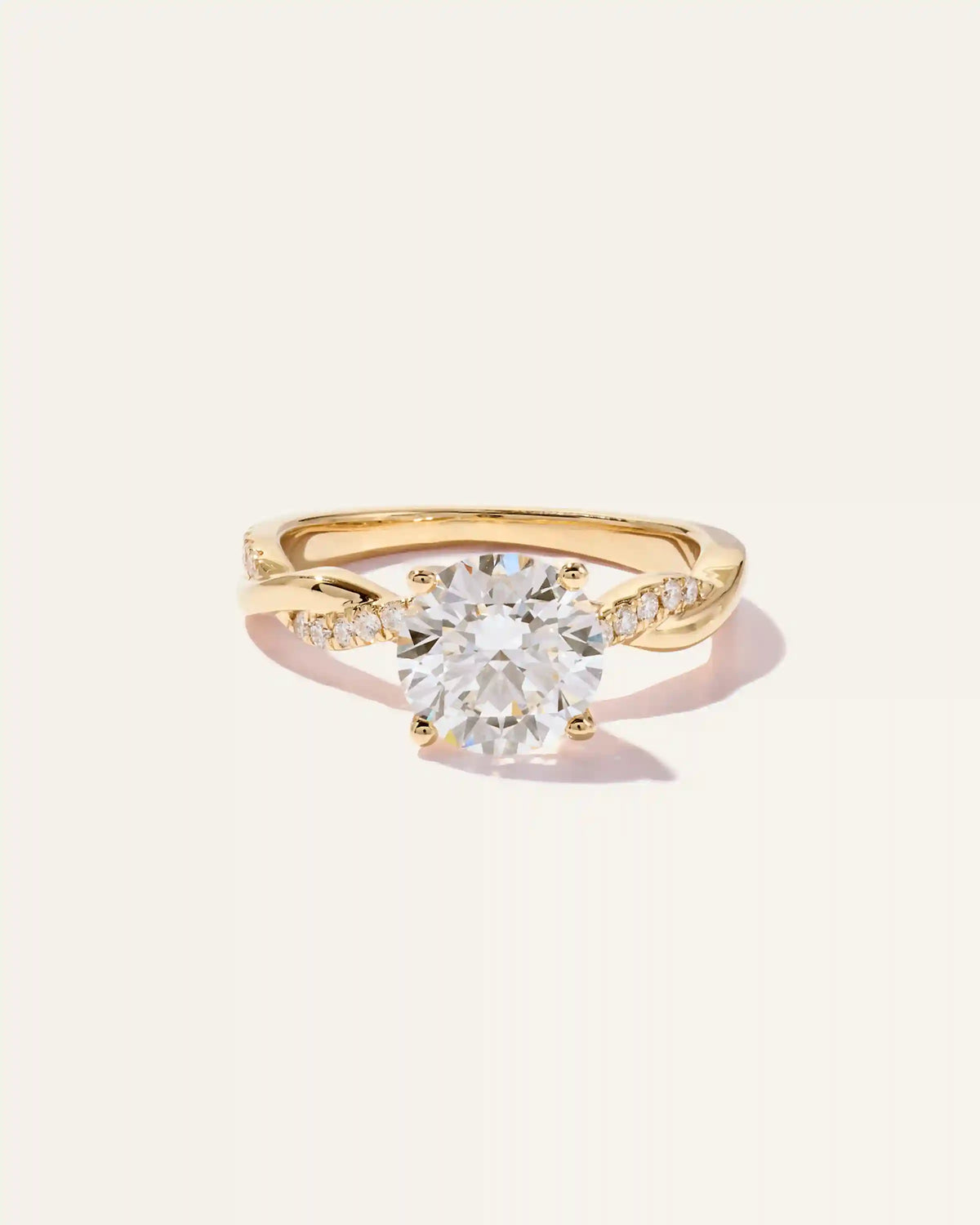 Lab Grown Diamond Round Twisted Engagement Ring - 2ct