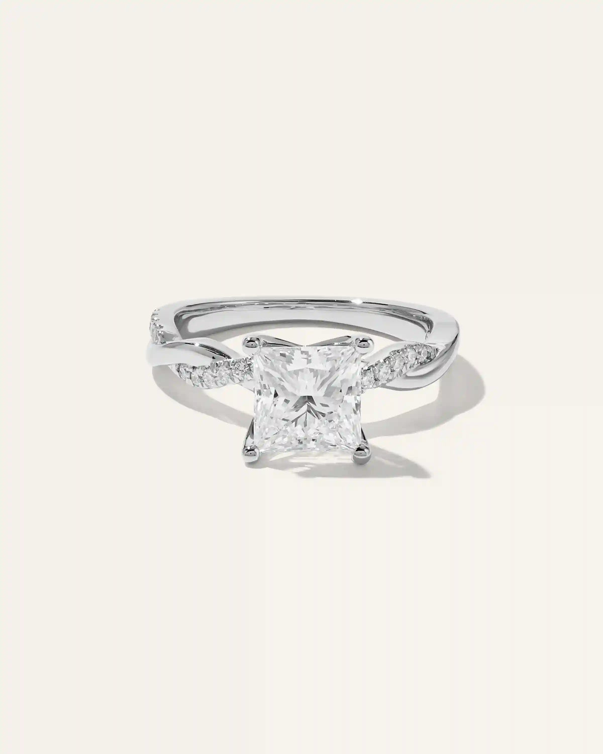 Lab Grown Diamond Princess Twisted Engagement Ring - 2ct
