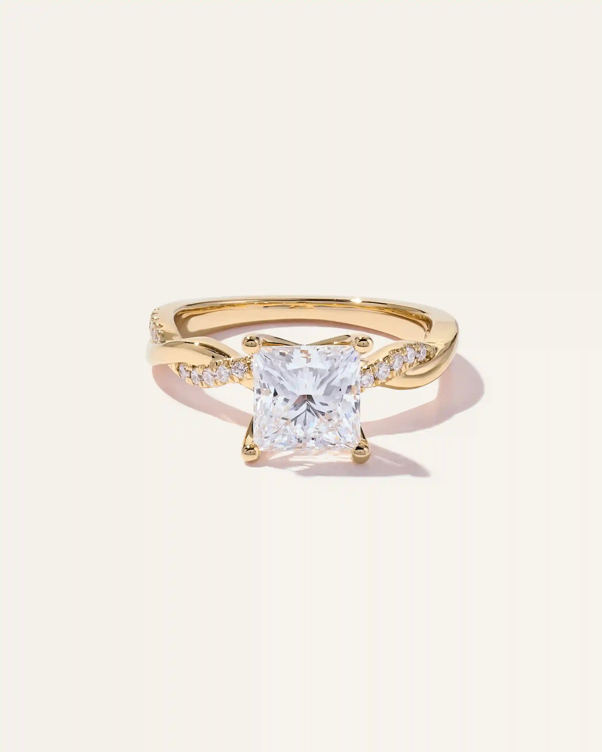 Lab Grown Diamond Princess Twisted Engagement Ring - 2ct