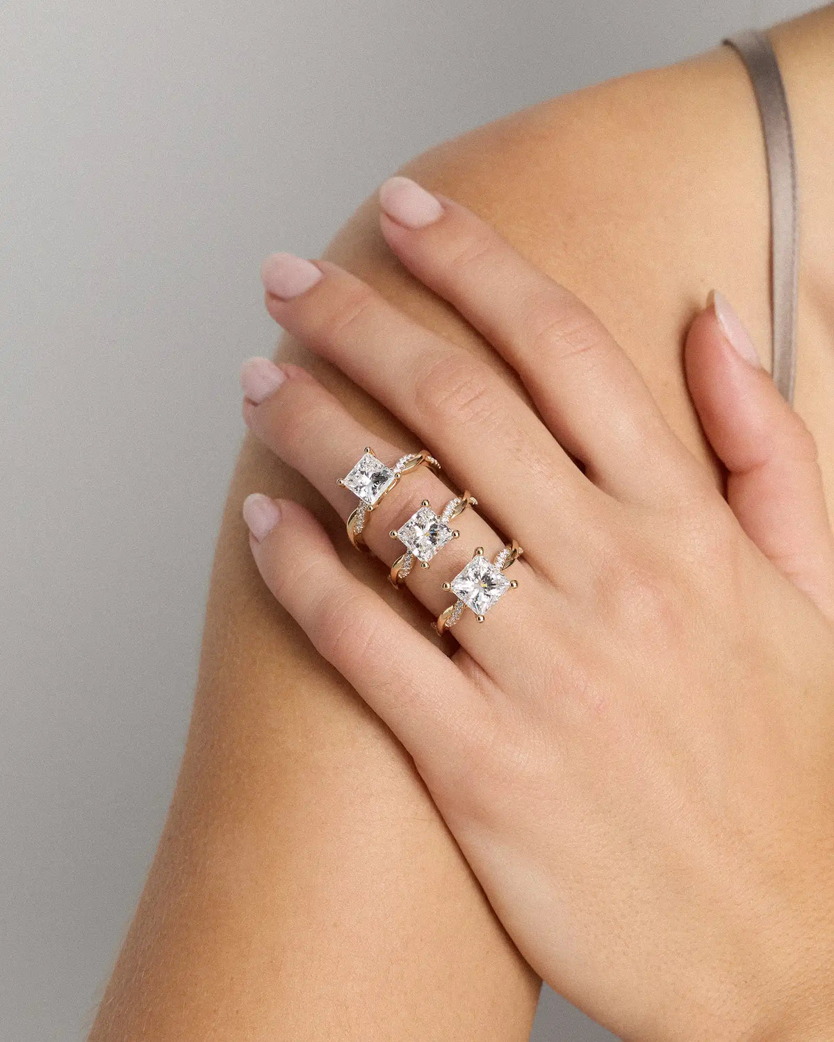 Lab Grown Diamond Princess Twisted Engagement Ring - 3ct