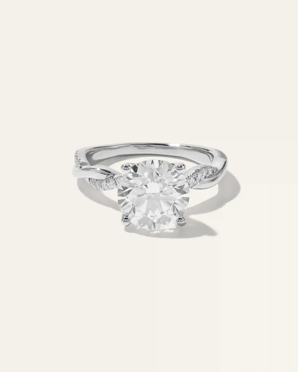 Lab Grown Diamond Round Twisted Engagement Ring - 3ct