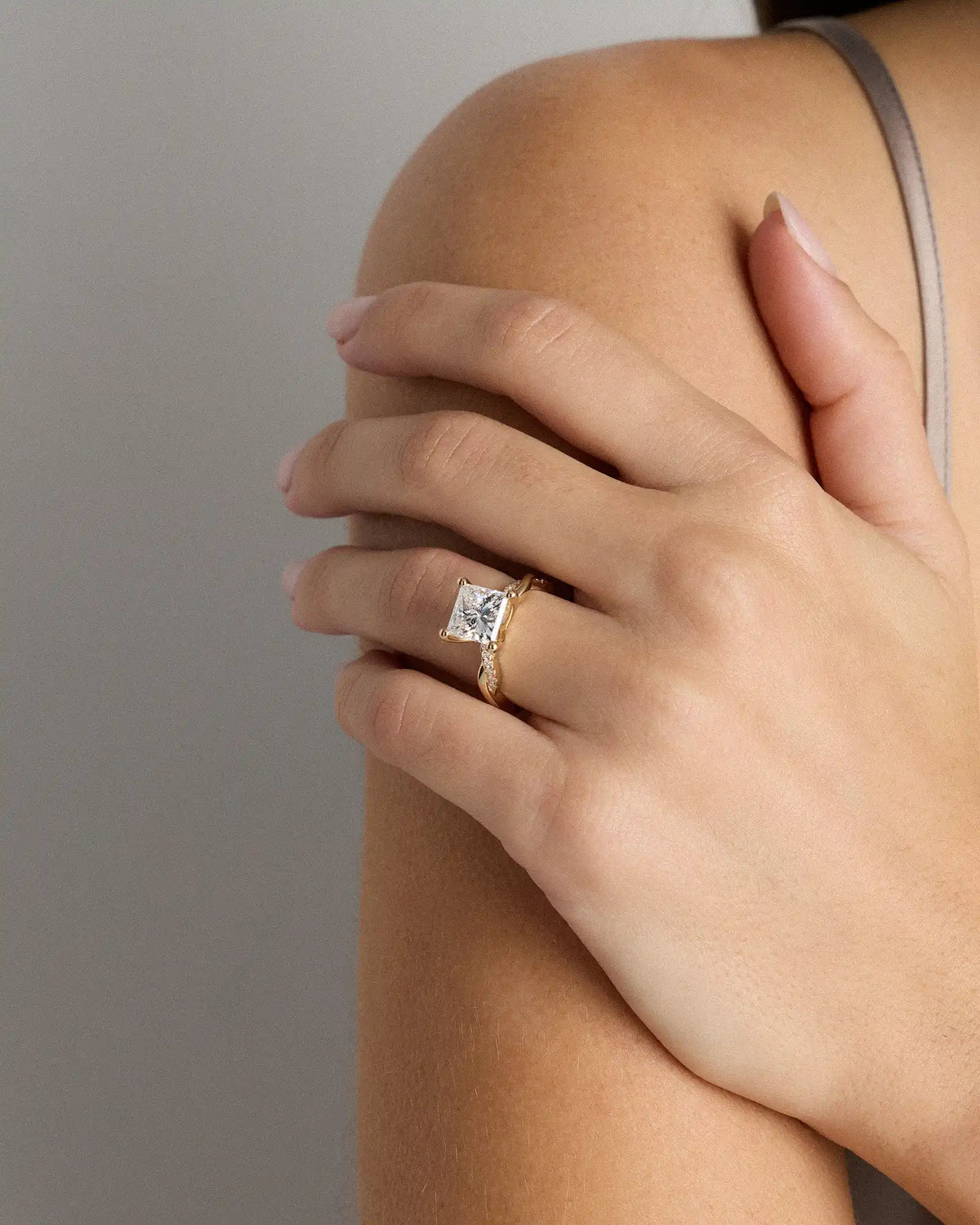 Lab Grown Diamond Princess Twisted Engagement Ring - 3ct