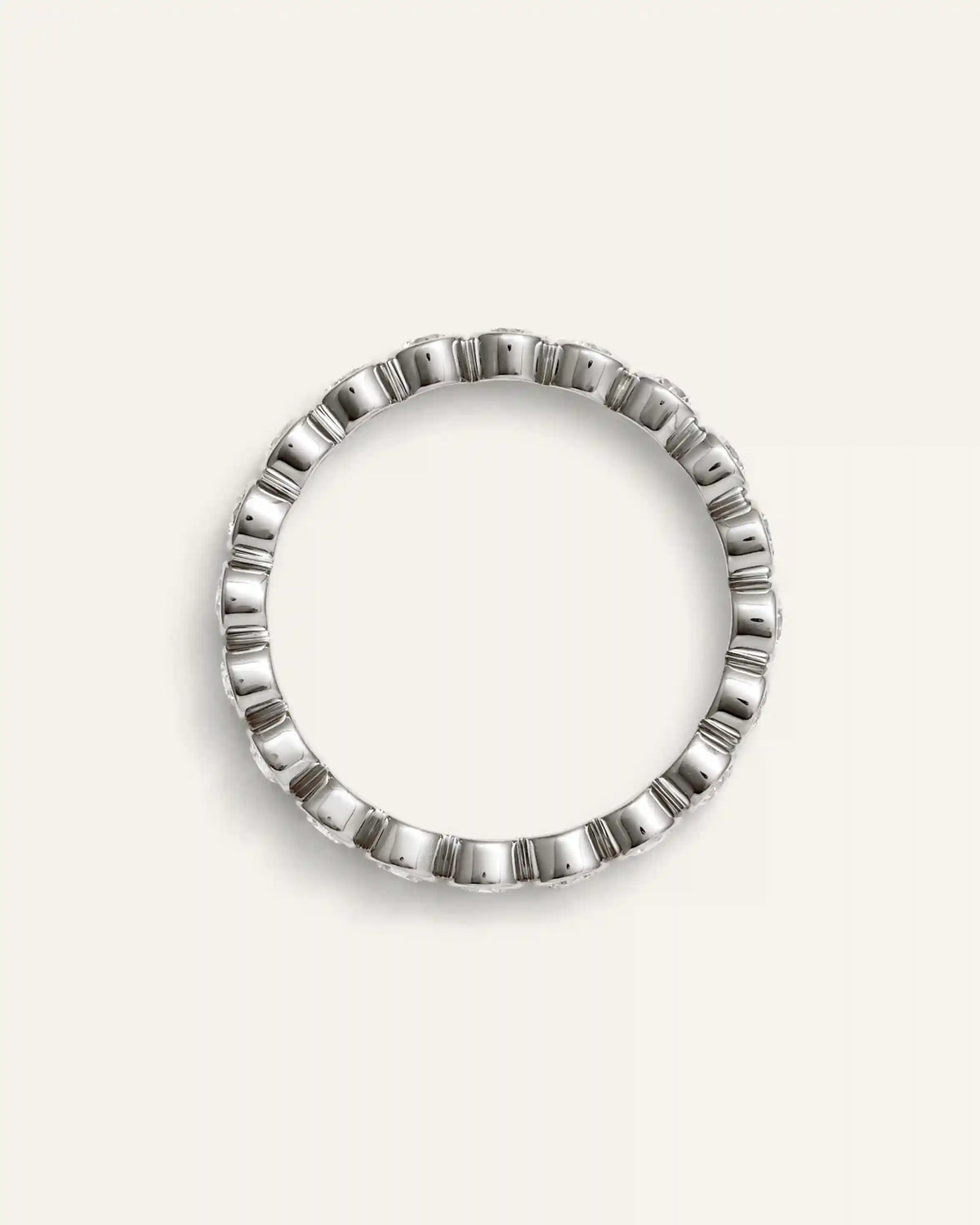 14K Gold Lab Grown Diamond Round Bezel Eternity Band - 1ctw