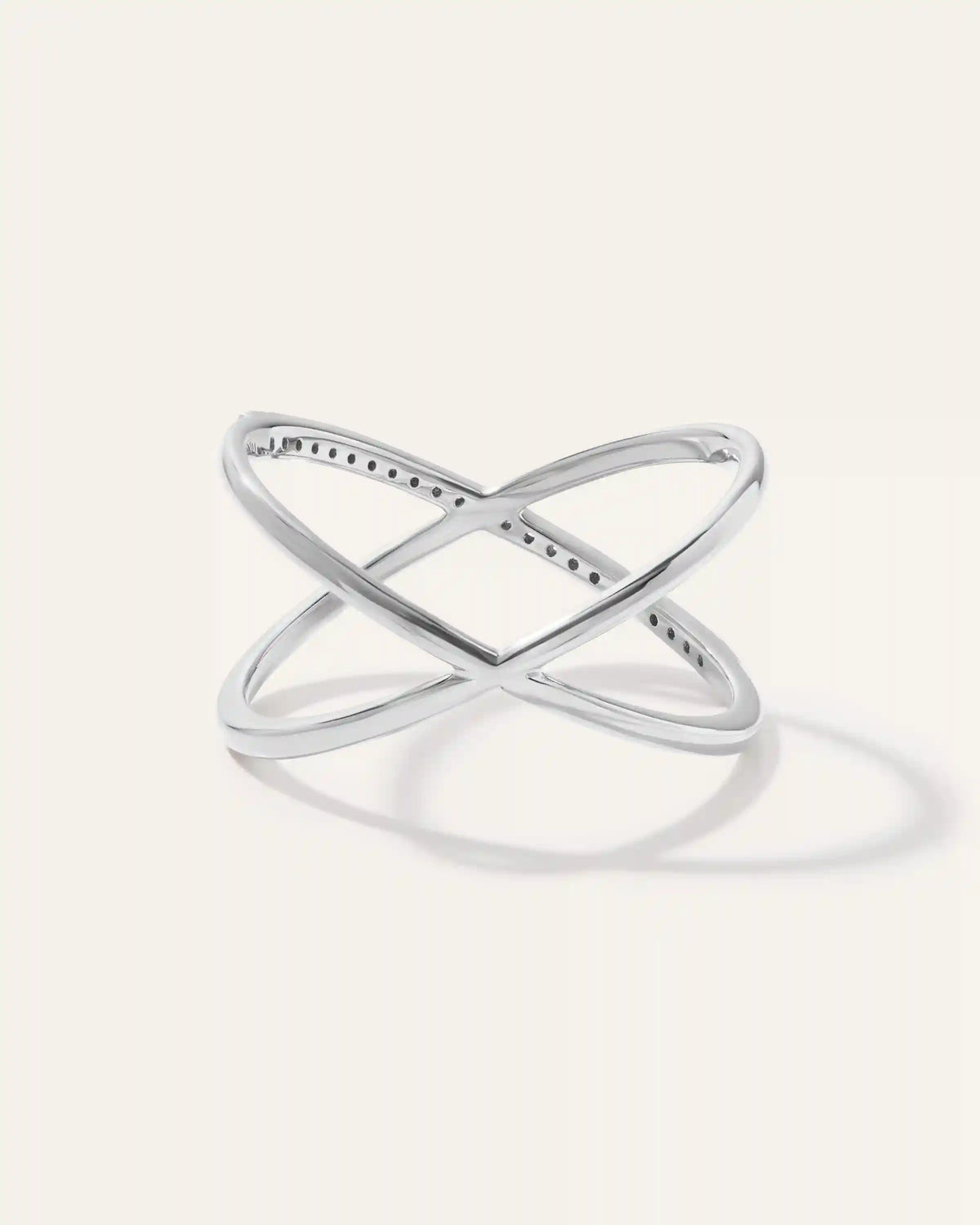 14K Gold Diamond Pave Crossover Ring