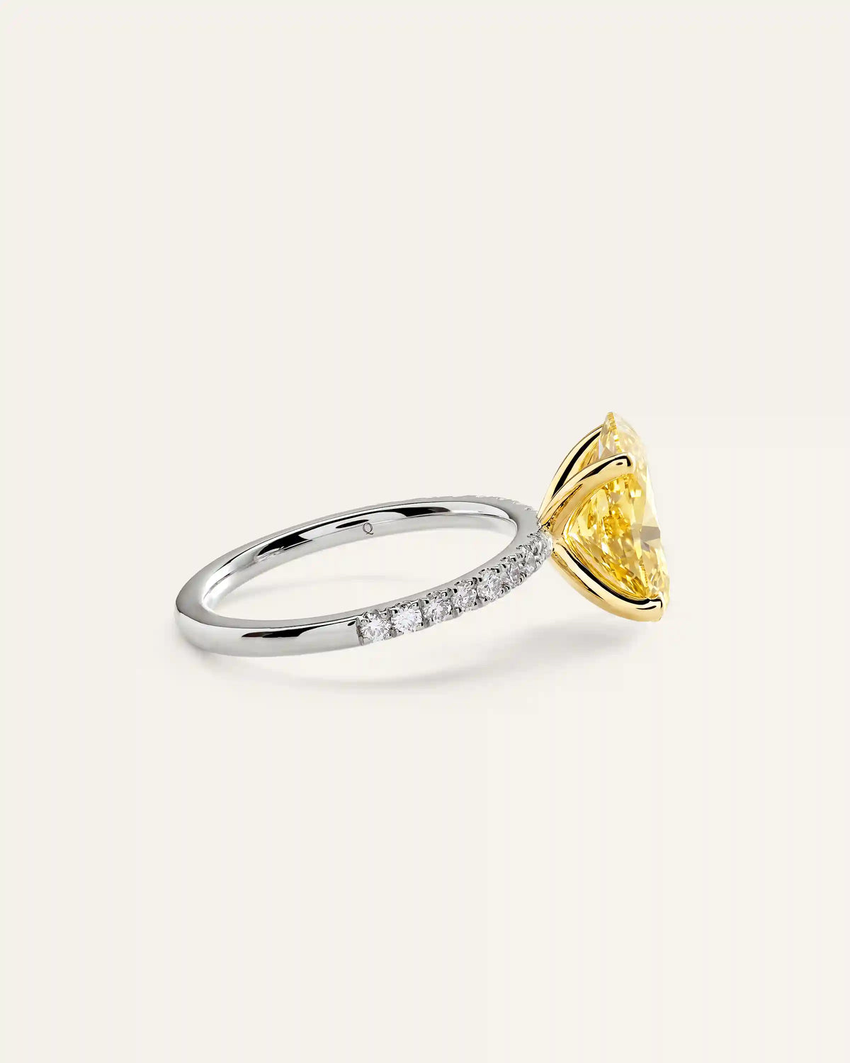 14K Gold Yellow Lab Grown Diamond Oval Pave Engagement Ring - 3ct
