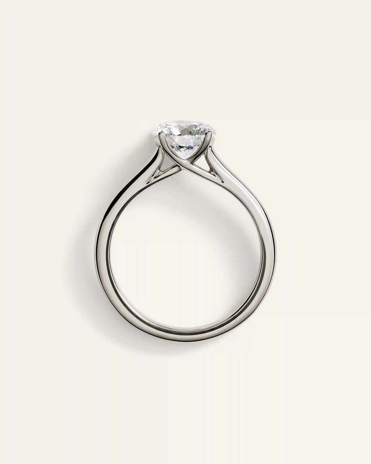 Lab Grown Diamond Round Trellis Cathedral Engagement Ring - 1.5ct