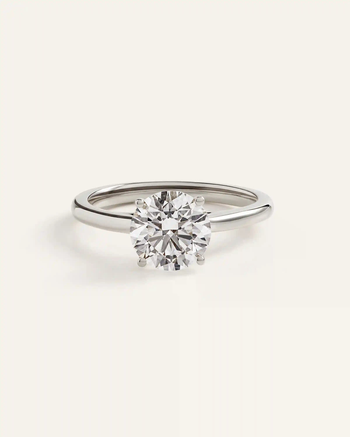 Lab Grown Diamond Round Trellis Cathedral Engagement Ring - 2ct