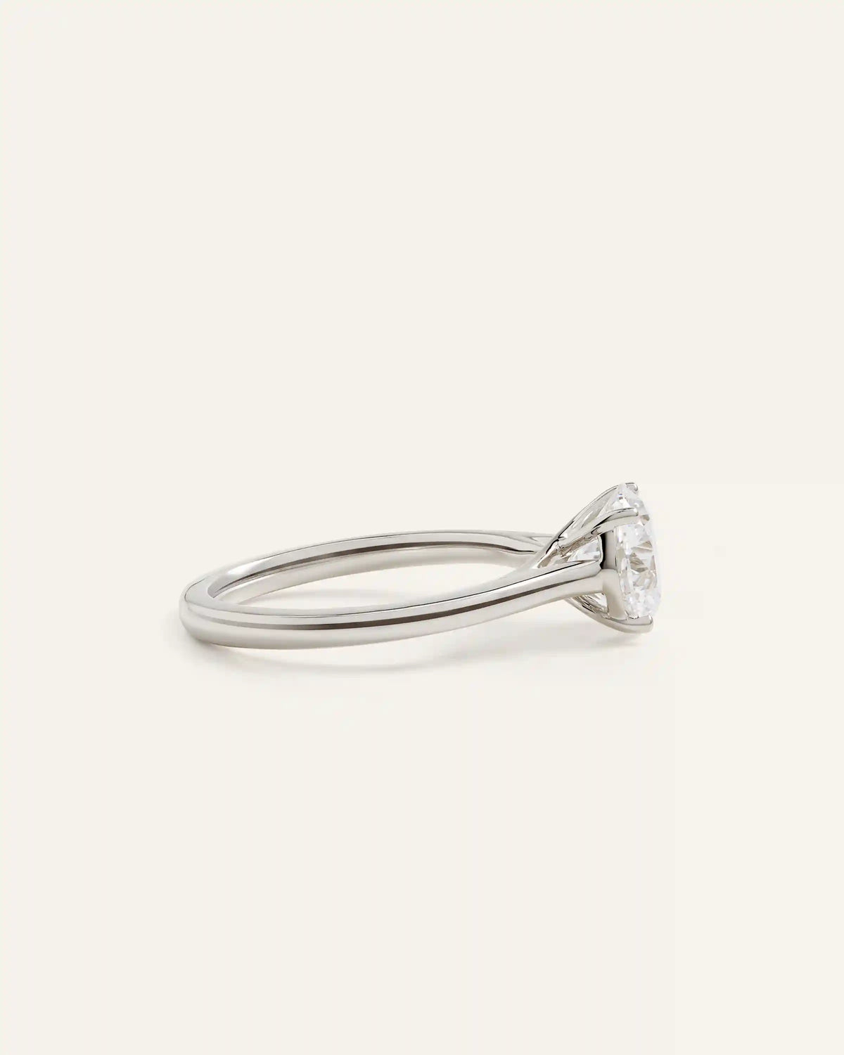 Lab Grown Diamond Round Trellis Cathedral Engagement Ring - 2ct