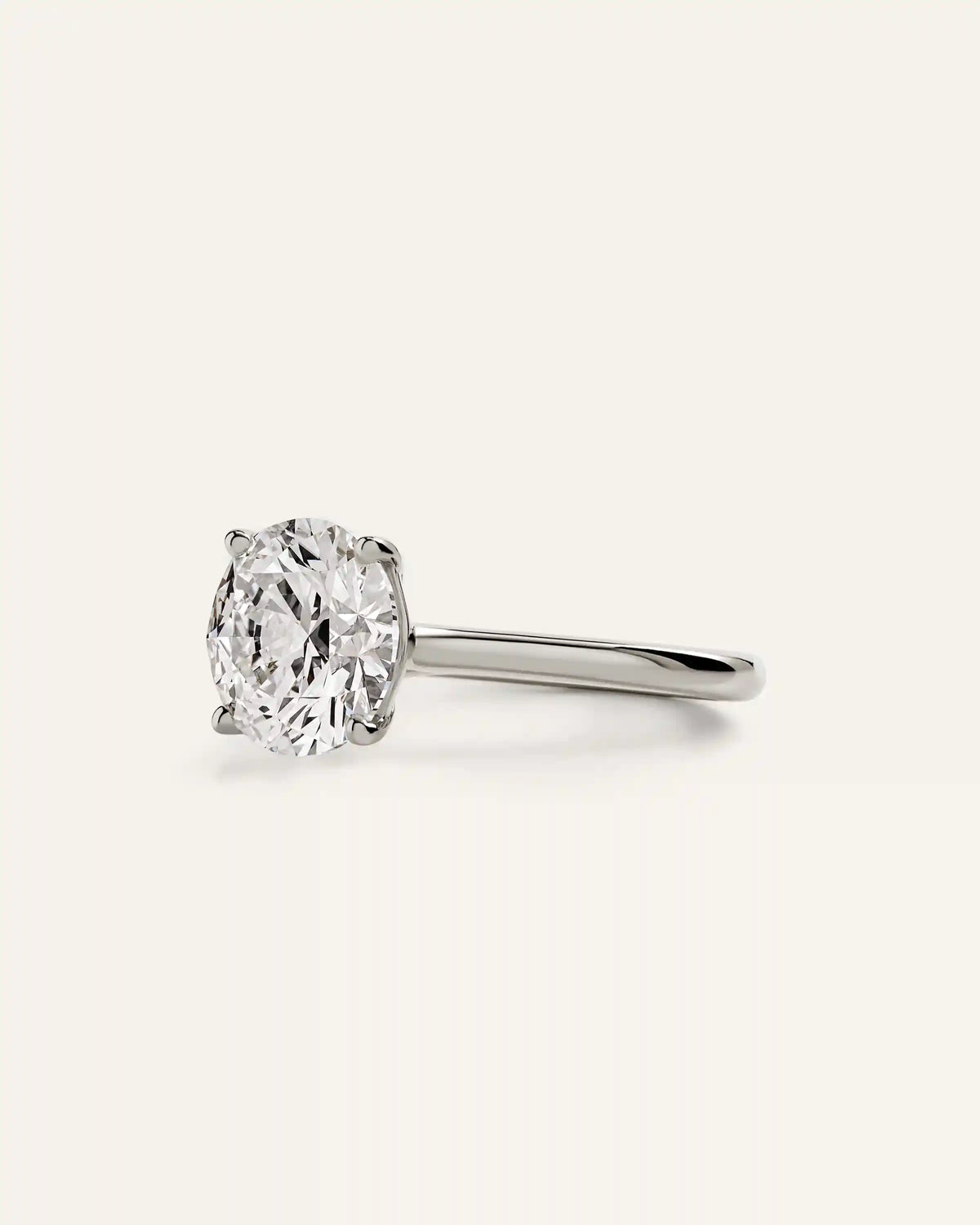 Lab Grown Diamond Round Trellis Cathedral Engagement Ring - 3ct