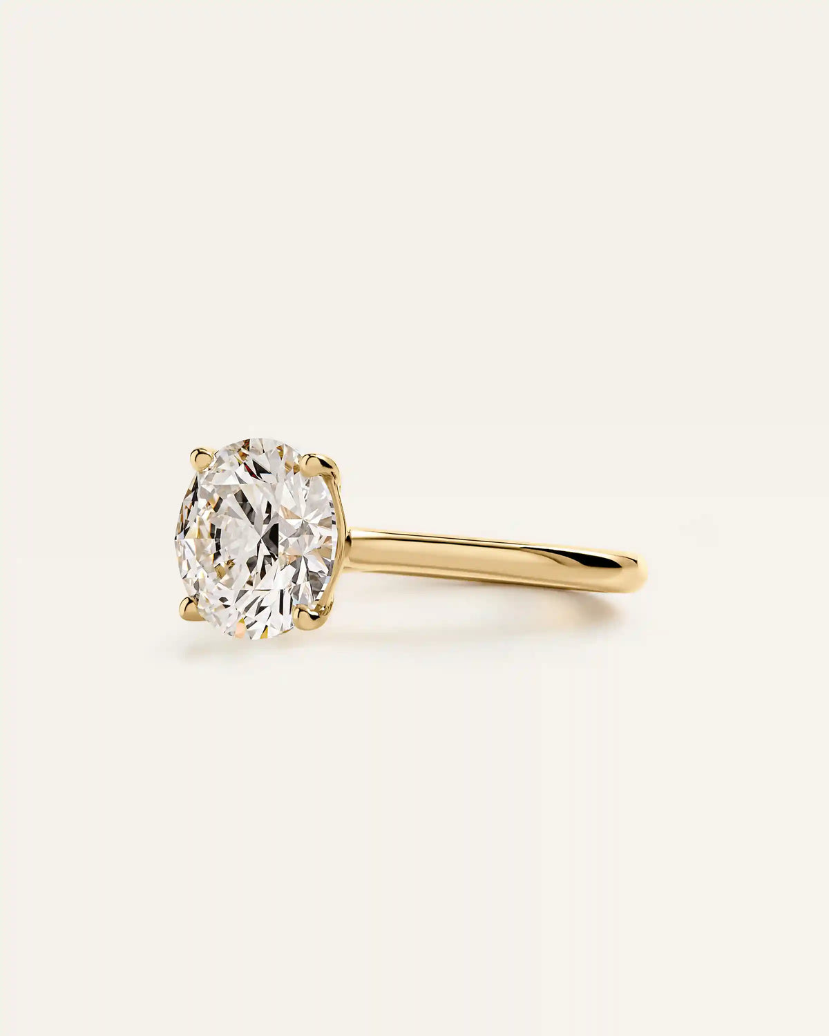 Lab Grown Diamond Round Trellis Cathedral Engagement Ring - 3ct