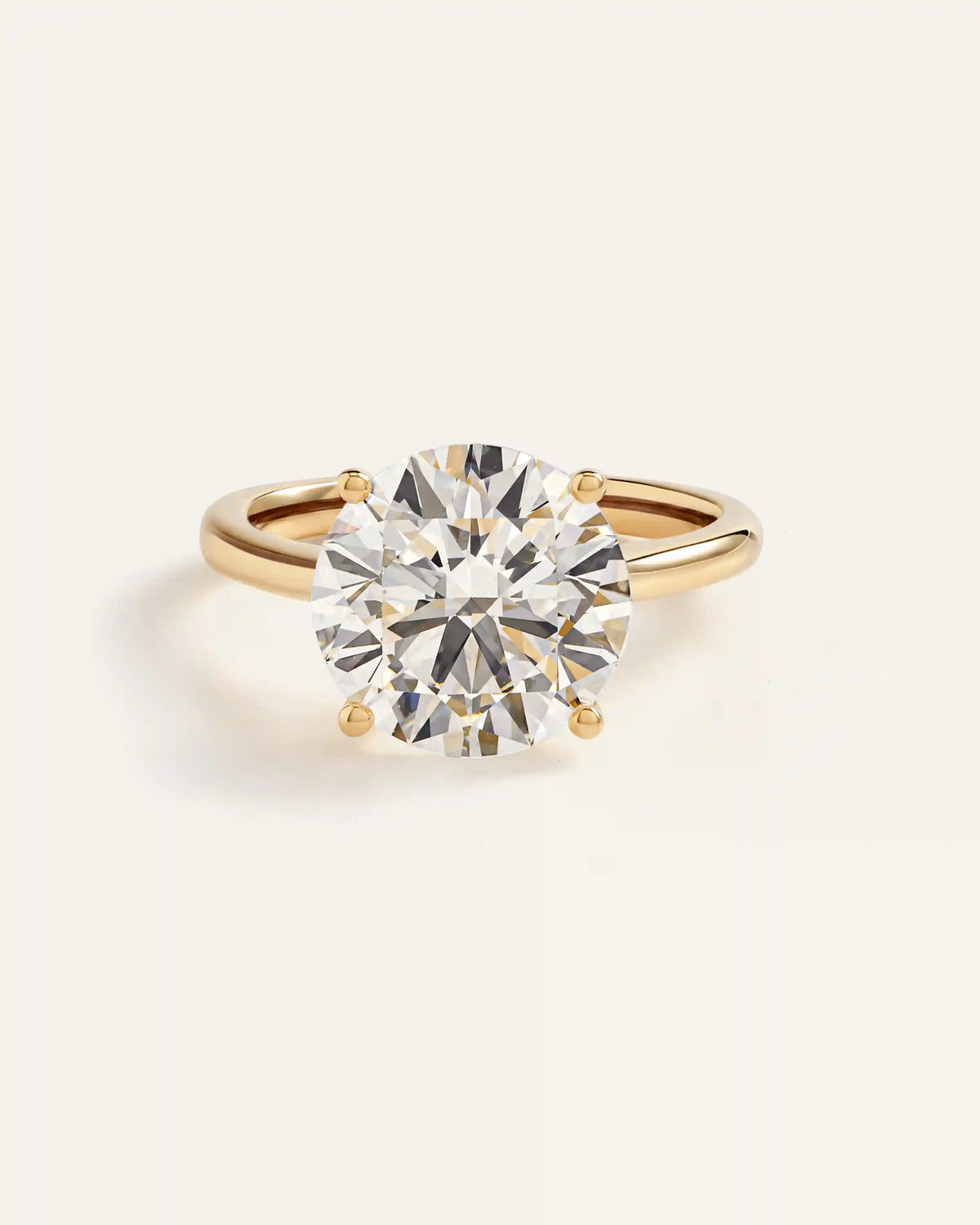 Lab Grown Diamond Round Trellis Cathedral Engagement Ring - 5ct