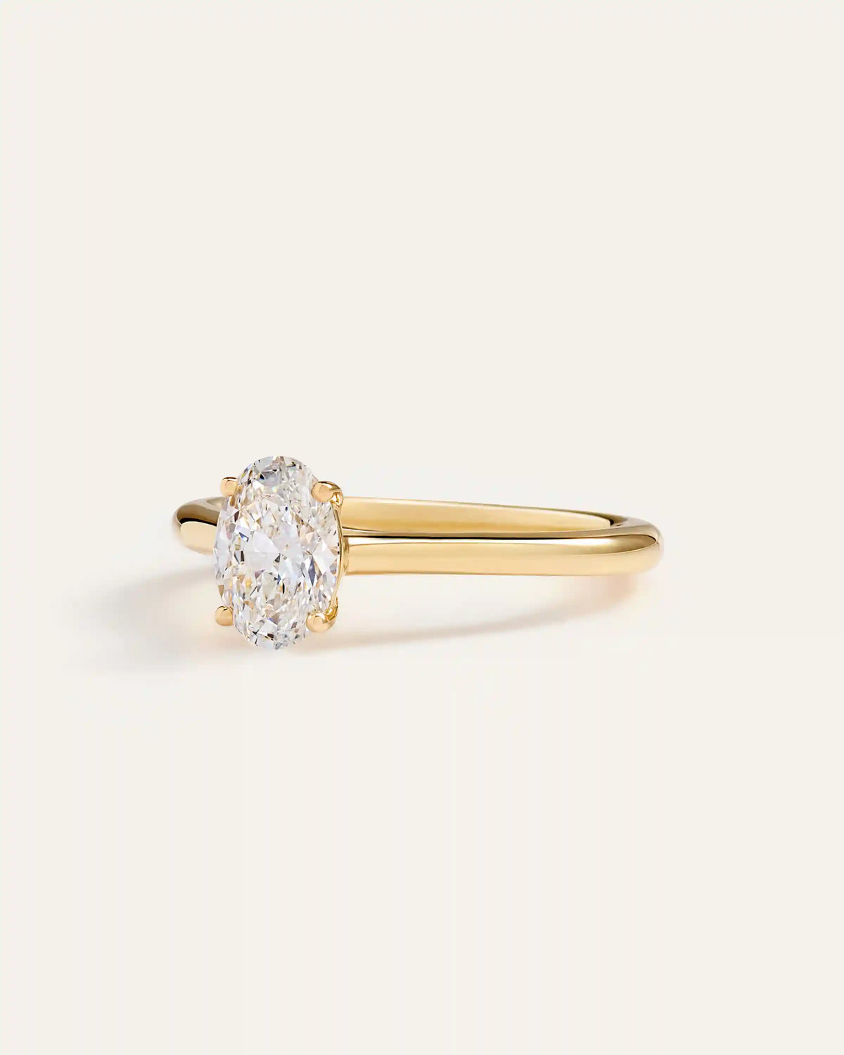 Lab Grown Diamond Oval Trellis Cathedral Engagement Ring - 1ct