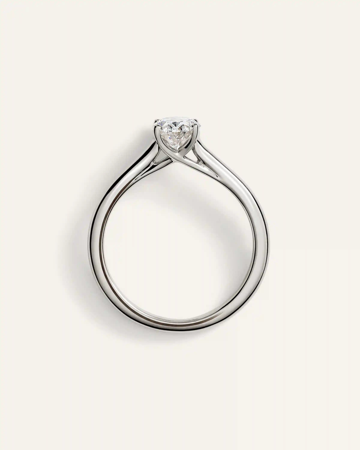 Lab Grown Diamond Oval Trellis Cathedral Engagement Ring - 1ct