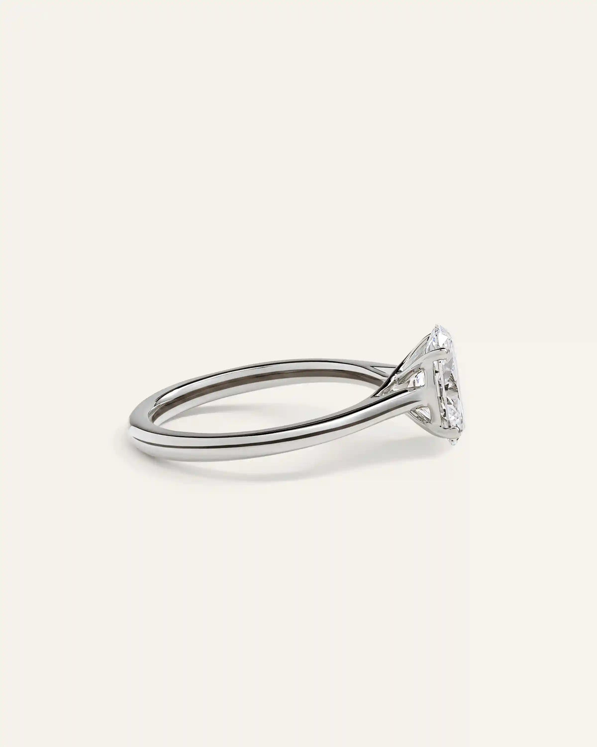 Lab Grown Diamond Oval Trellis Cathedral Engagement Ring - 1.5ct