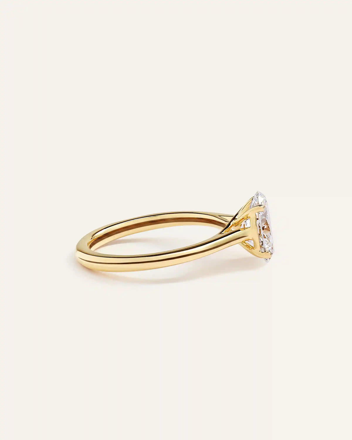 Lab Grown Diamond Oval Trellis Cathedral Engagement Ring - 1.5ct
