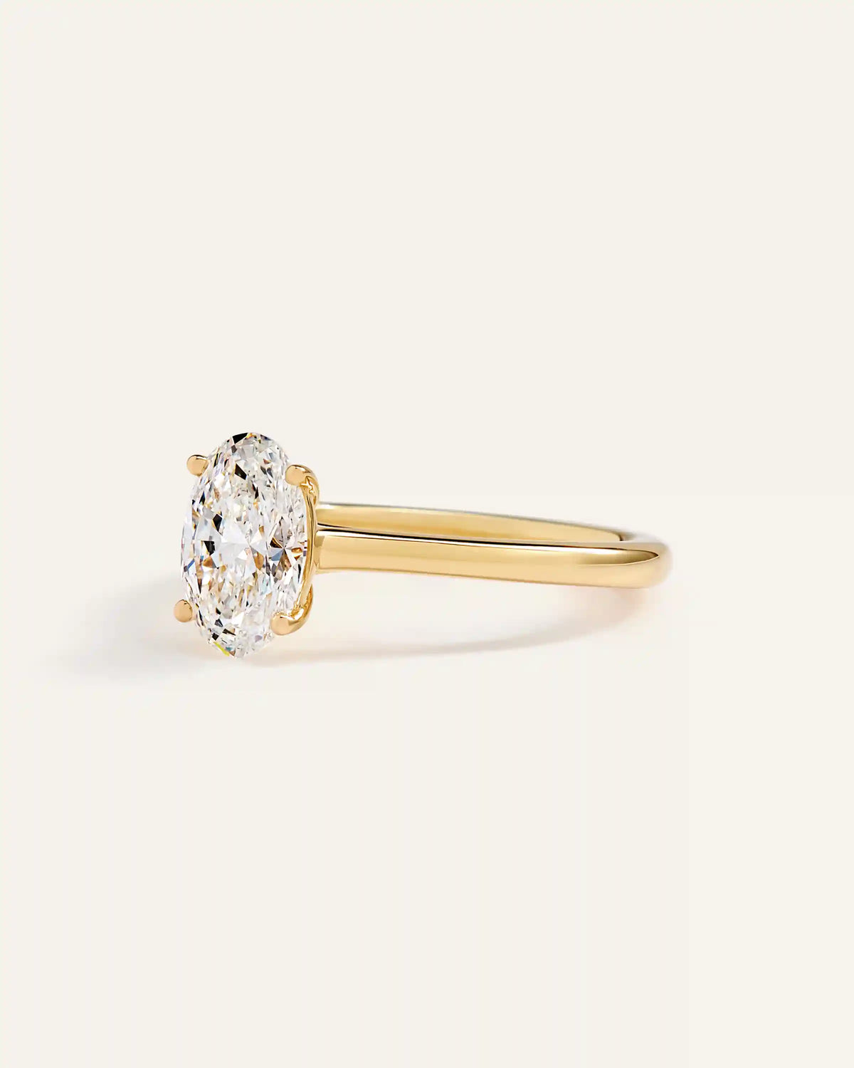 Lab Grown Diamond Oval Trellis Cathedral Engagement Ring - 1.5ct
