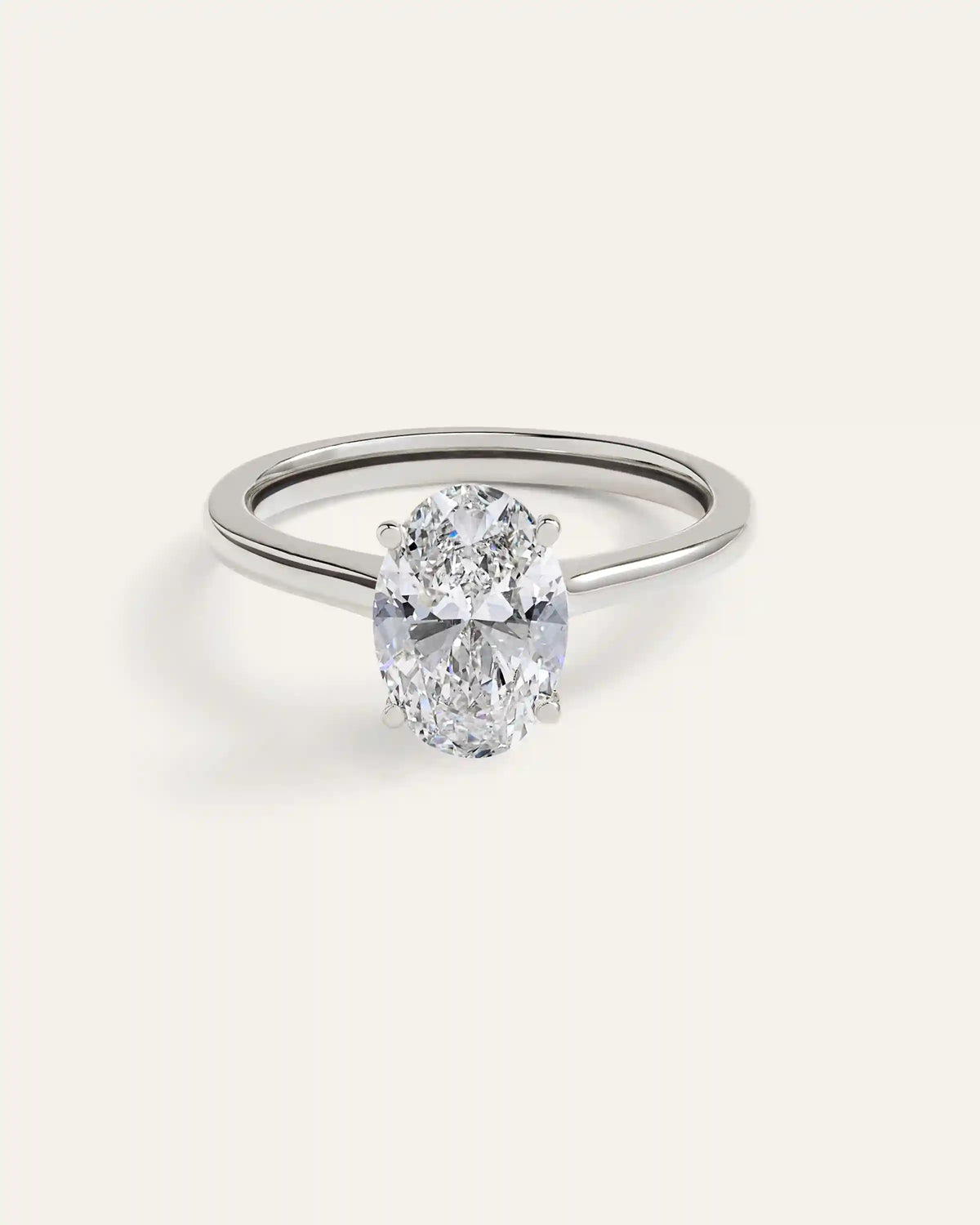 Lab Grown Diamond Oval Trellis Cathedral Engagement Ring - 2ct