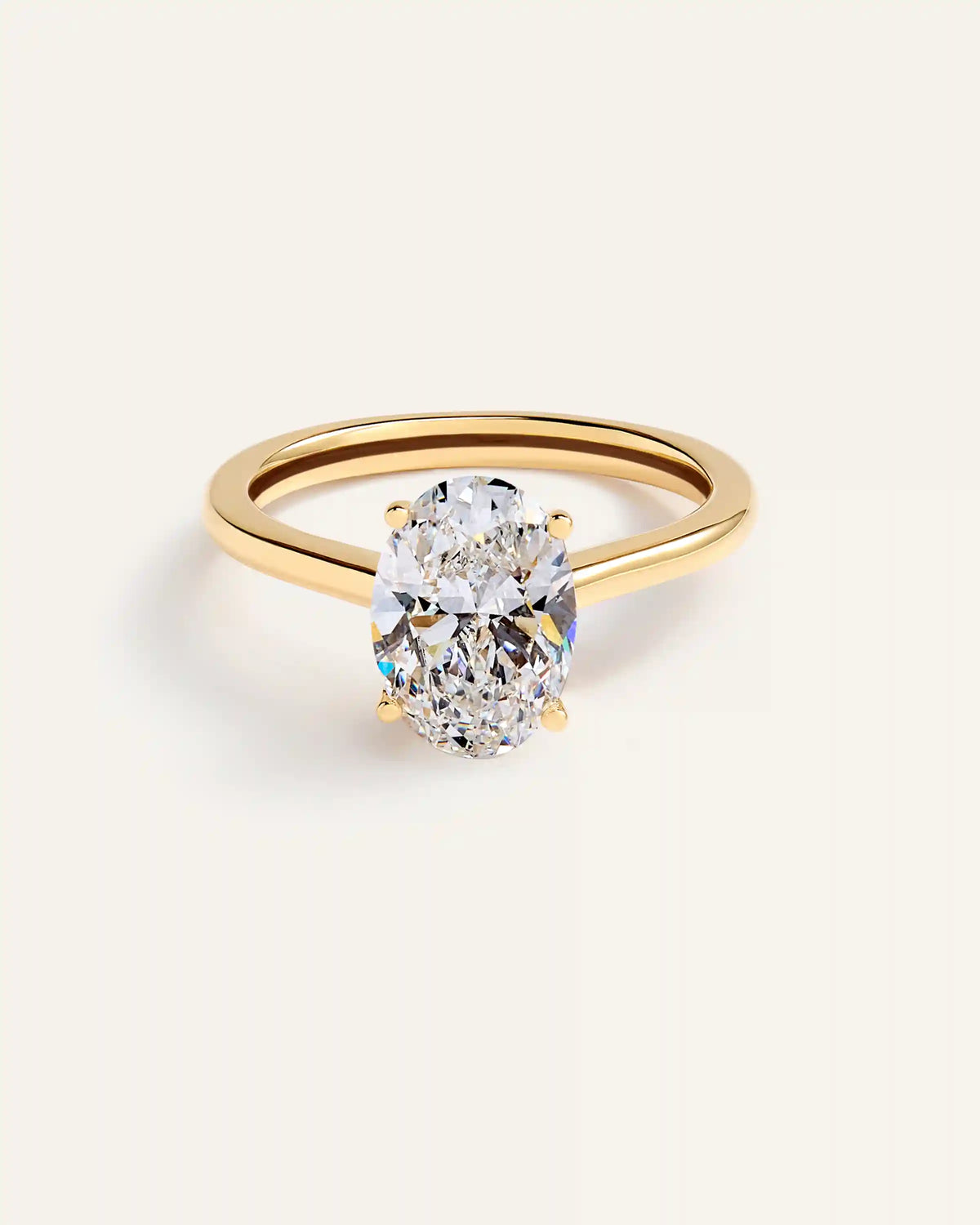 Lab Grown Diamond Oval Trellis Cathedral Engagement Ring - 2.5ct