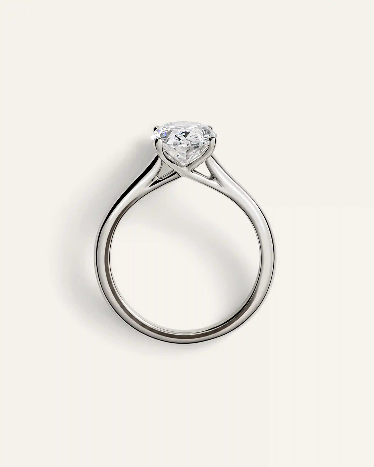 Lab Grown Diamond Oval Trellis Cathedral Engagement Ring - 2.5ct