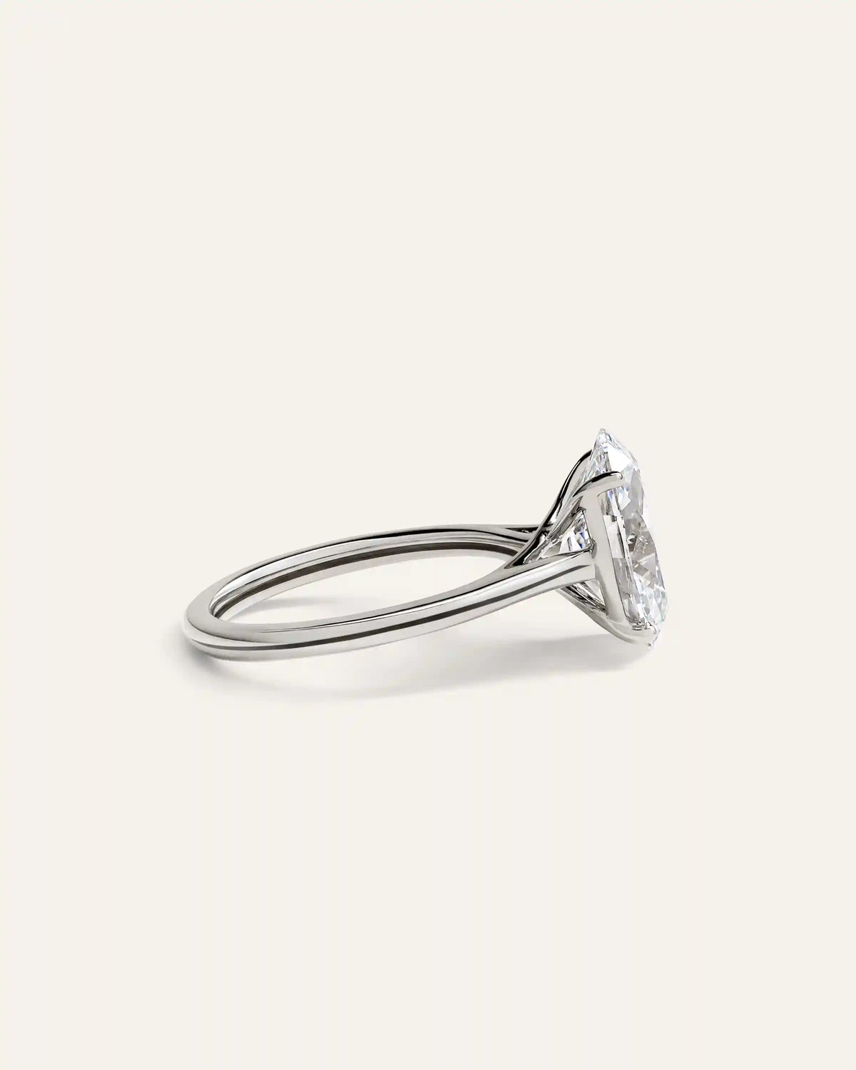 Lab Grown Diamond Oval Trellis Cathedral Engagement Ring - 4ct