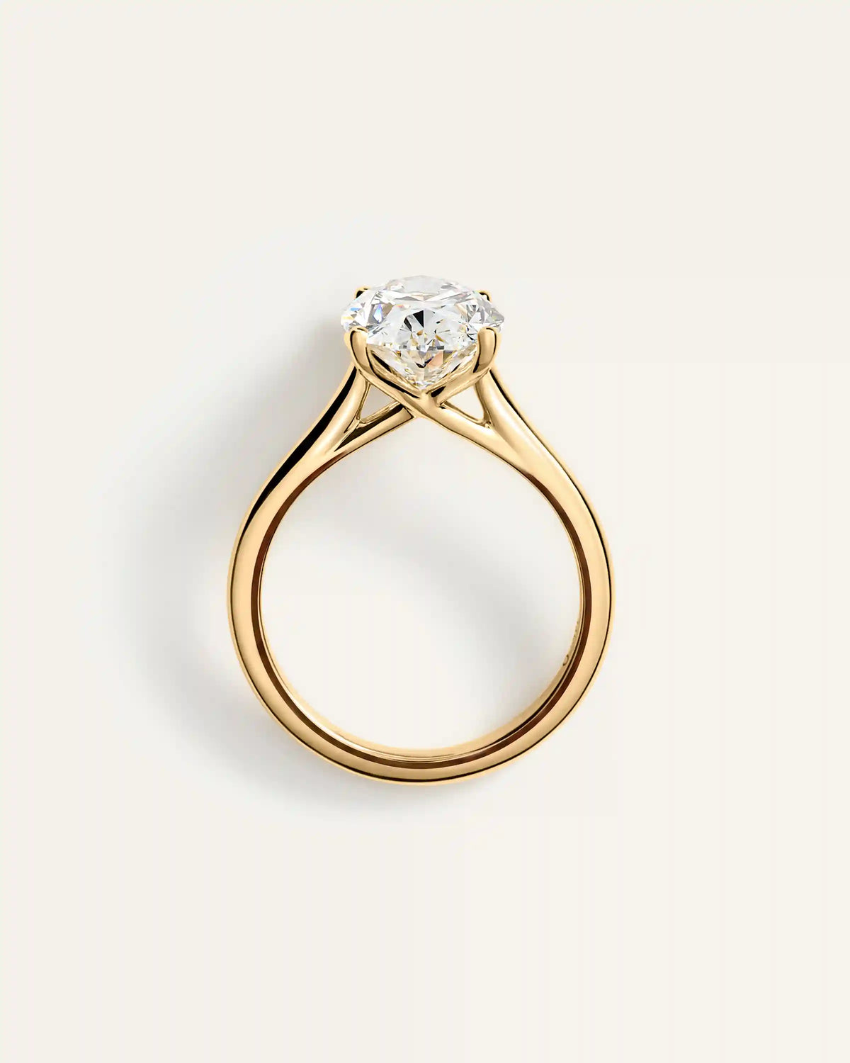 Lab Grown Diamond Oval Trellis Cathedral Engagement Ring - 4ct