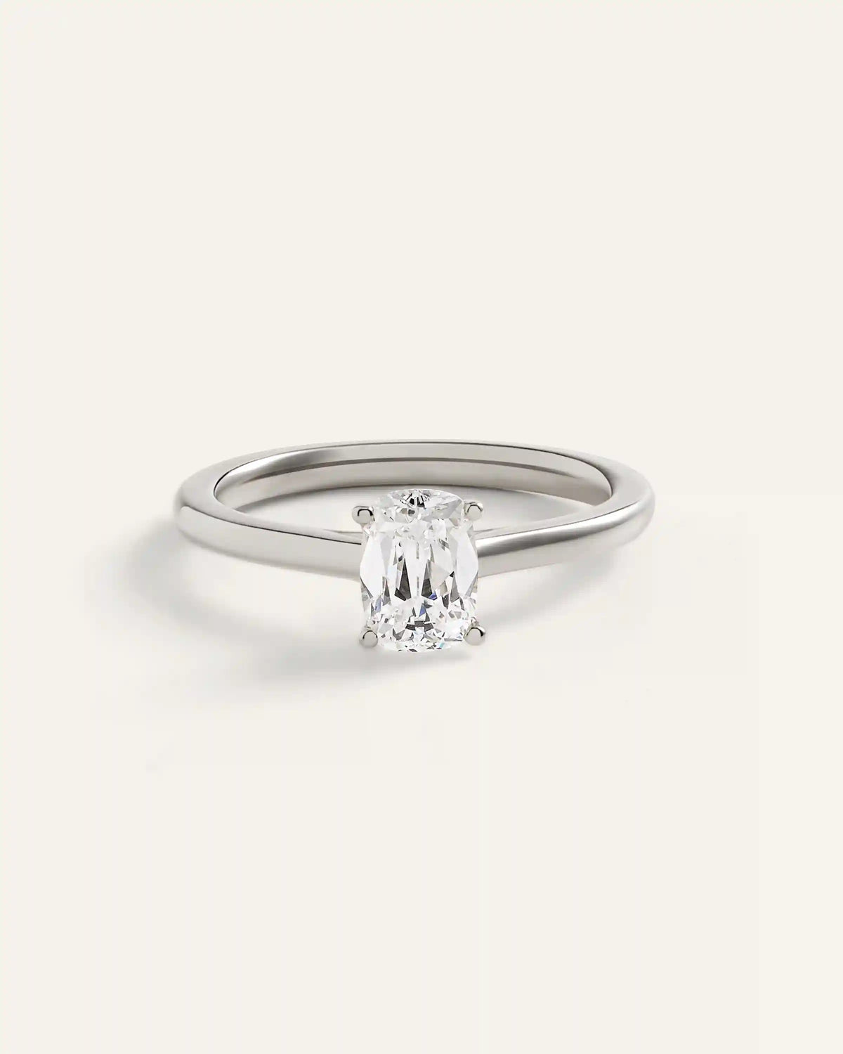 Lab Grown Diamond Antique Cushion Trellis Cathedral Engagement Ring - 1ct