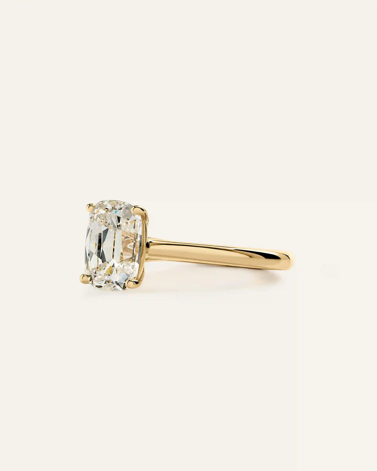 Lab Grown Diamond Antique Cushion Trellis Cathedral Engagement Ring - 2ct