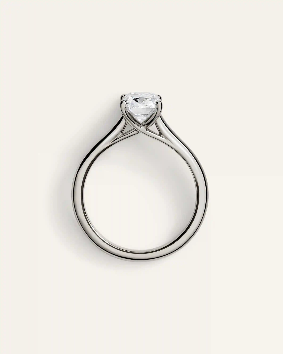 Lab Grown Diamond Antique Cushion Trellis Cathedral Engagement Ring - 2ct