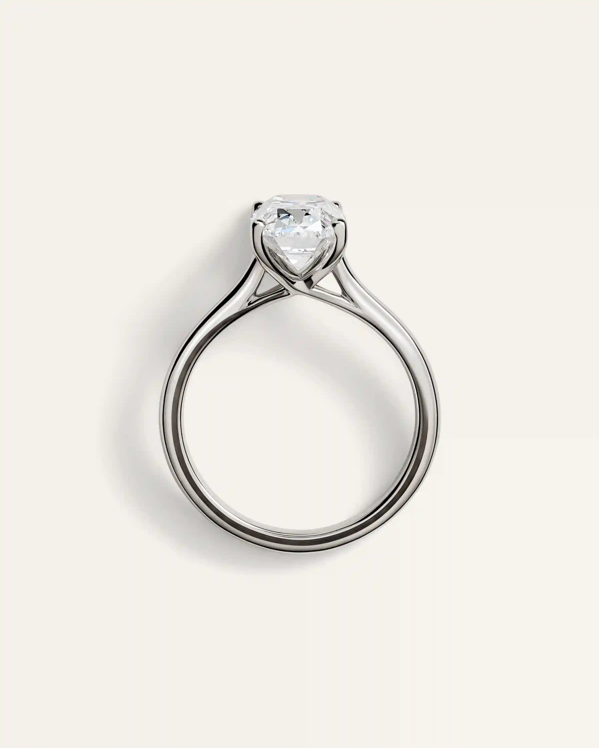 Lab Grown Diamond Antique Cushion Trellis Cathedral Engagement Ring - 3ct